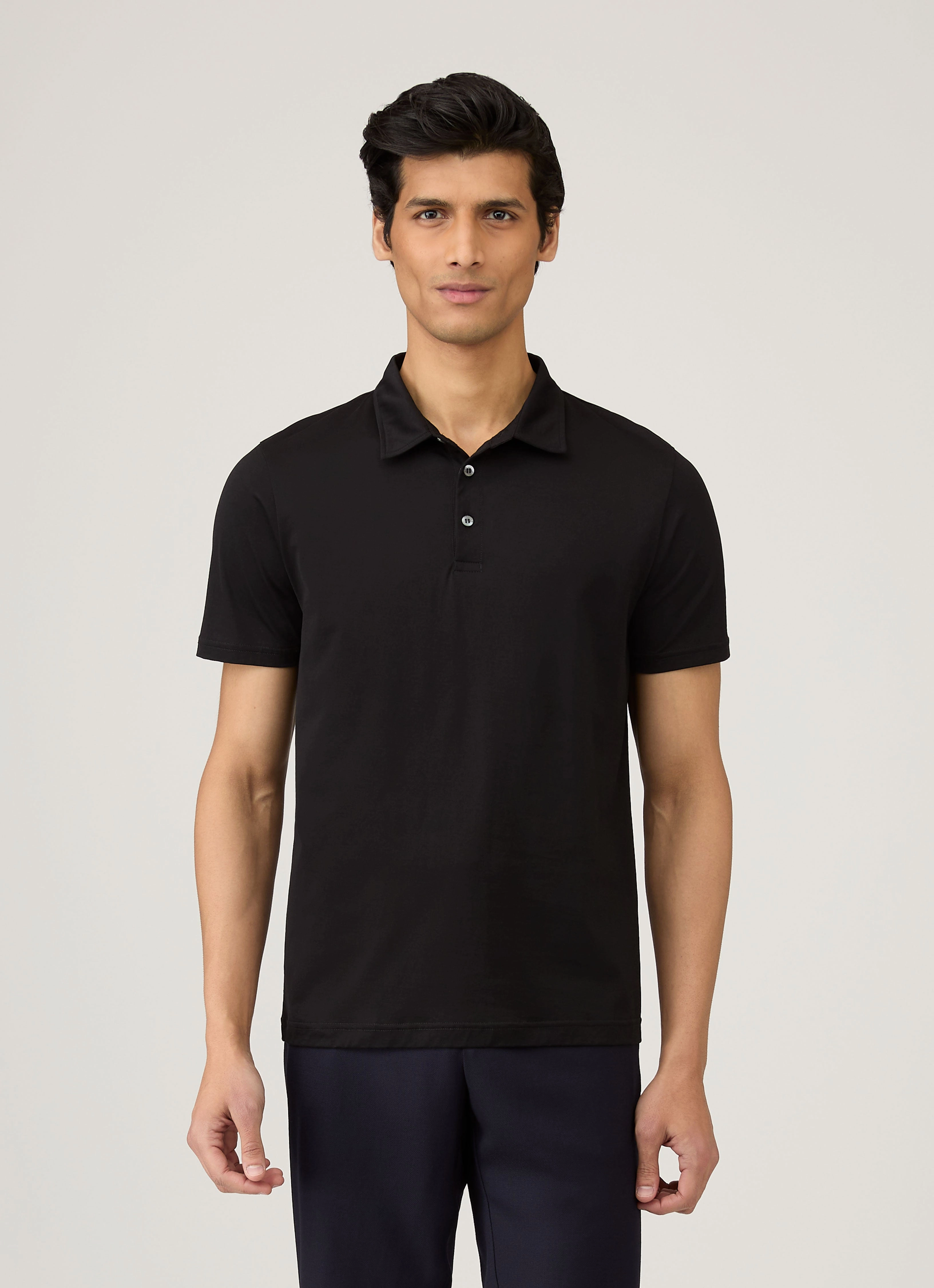 Stylish Apparel Men's Jersey Classic Polo Shirt in Black