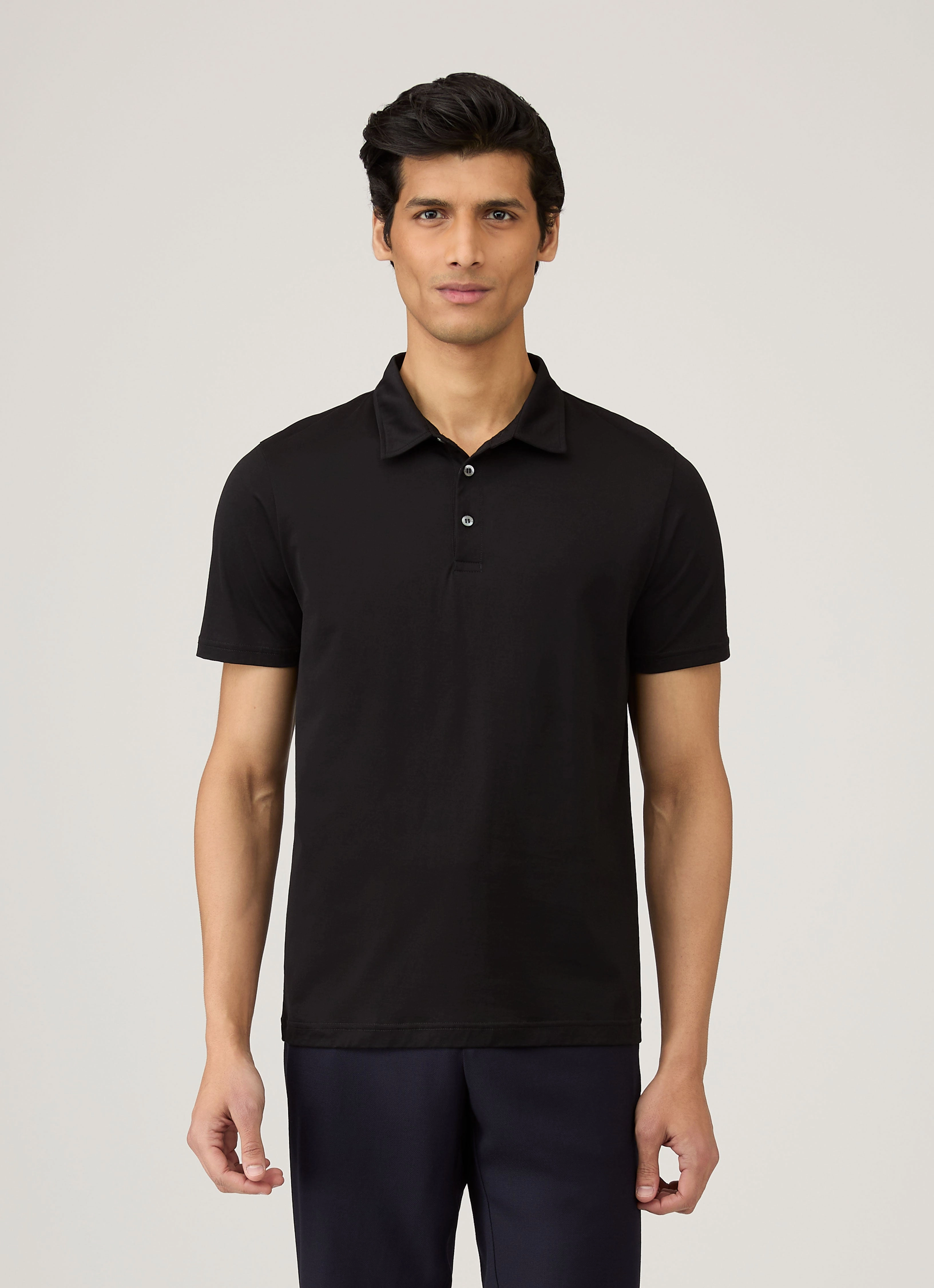 Stylish Apparel Men's Jersey Classic Polo Shirt in Black
