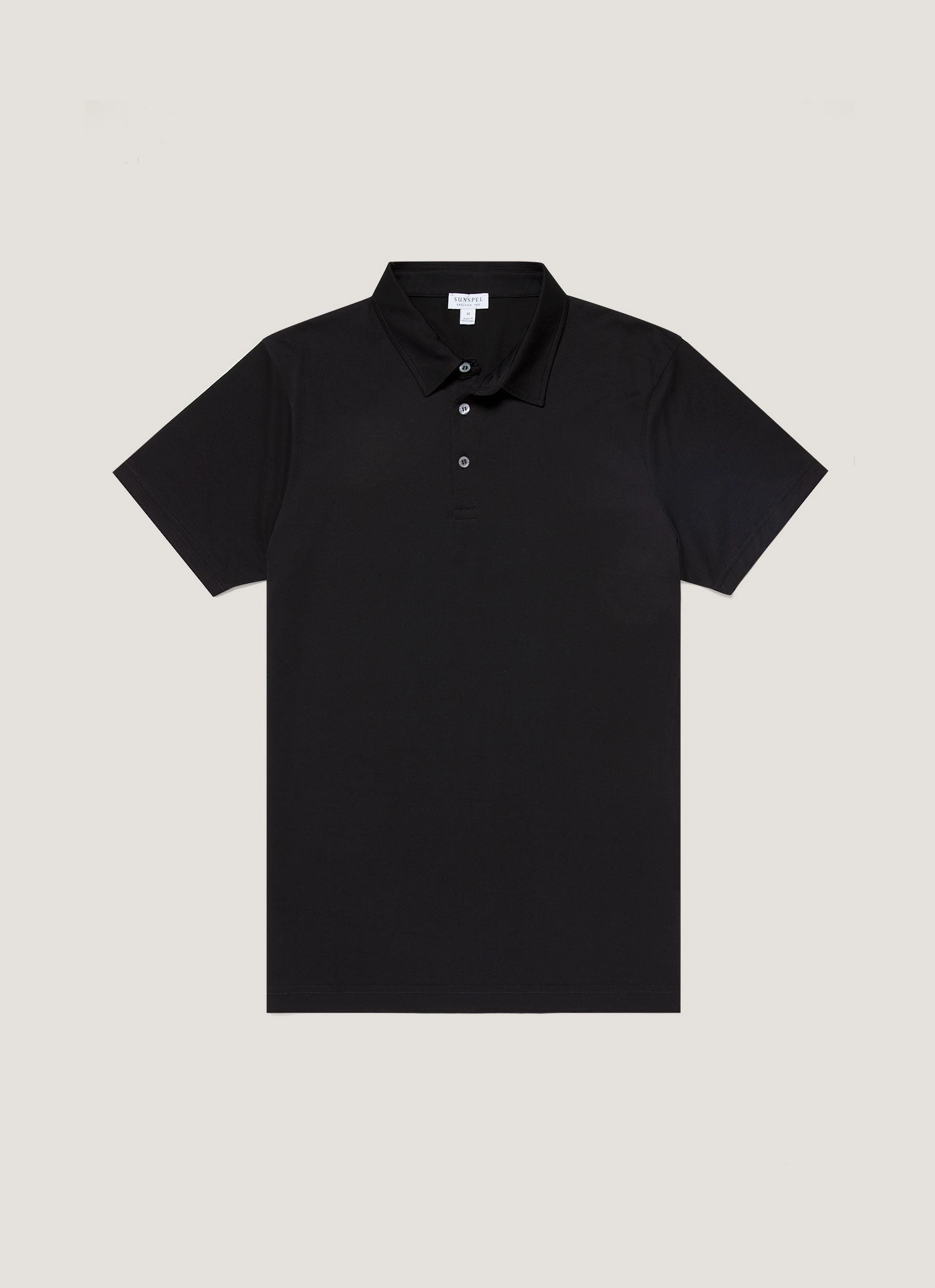 Men's Jersey Classic Polo Shirt in Black Everyday Style Look