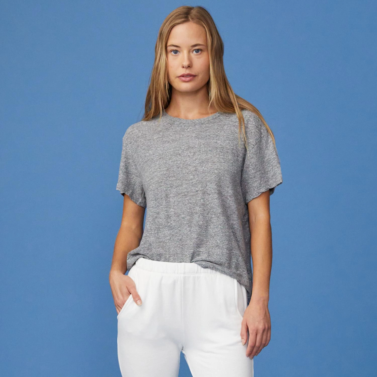 Stylish Comfort Textured Tri-Blend Vintage Crew