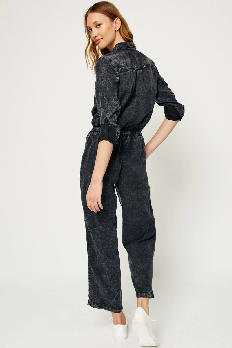 Functional-Design Elegant Outline Mineral Washed Jumper