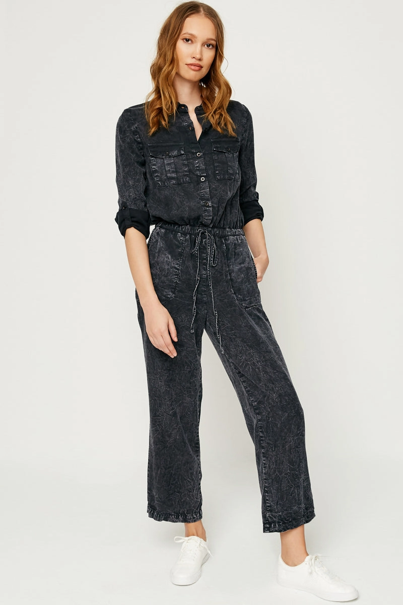Playful Twist Contrast-Lining Mineral Washed Jumper