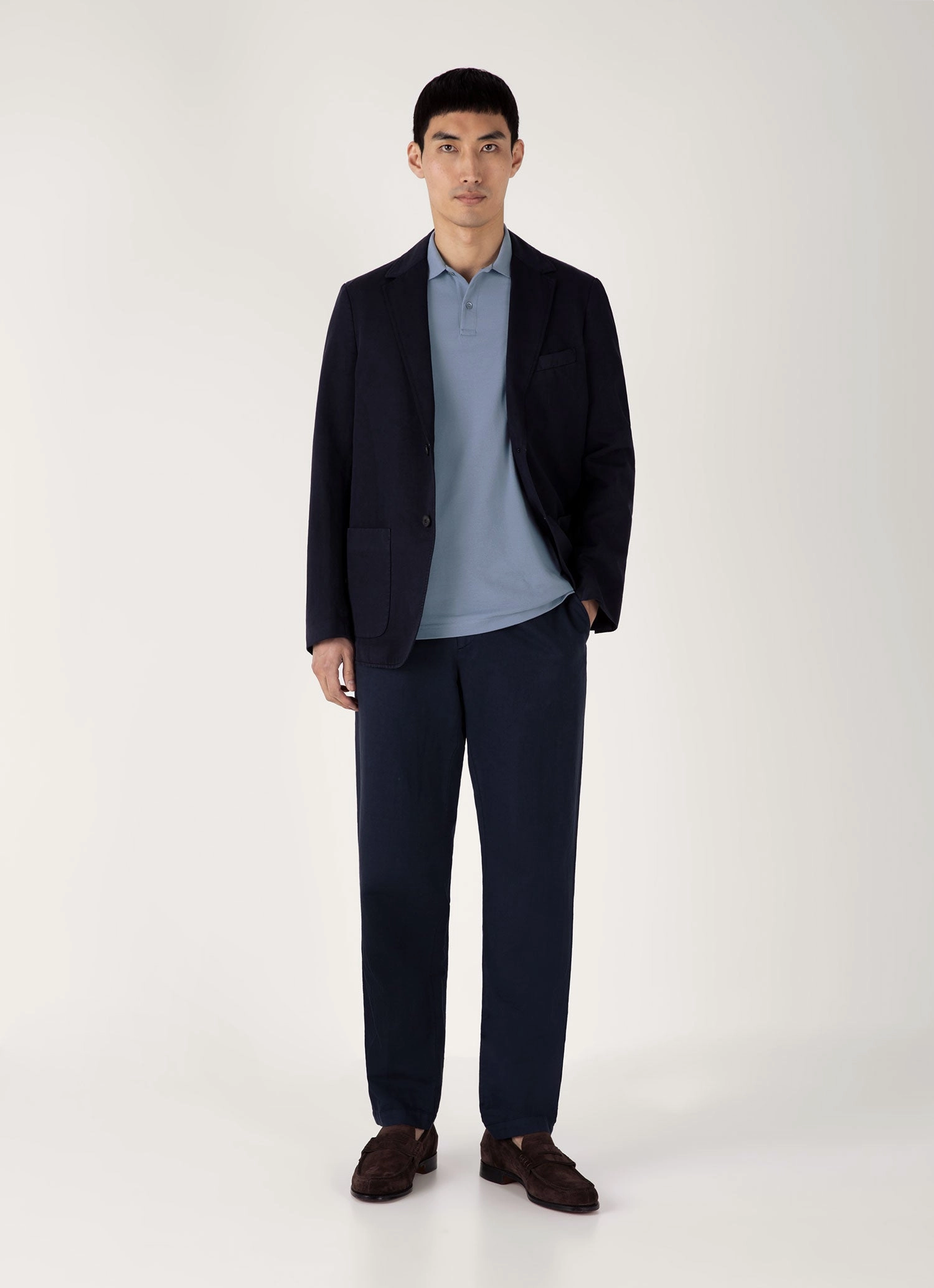 Stylish Profile Men's Piqu?? Polo Shirt in Vintage Blue