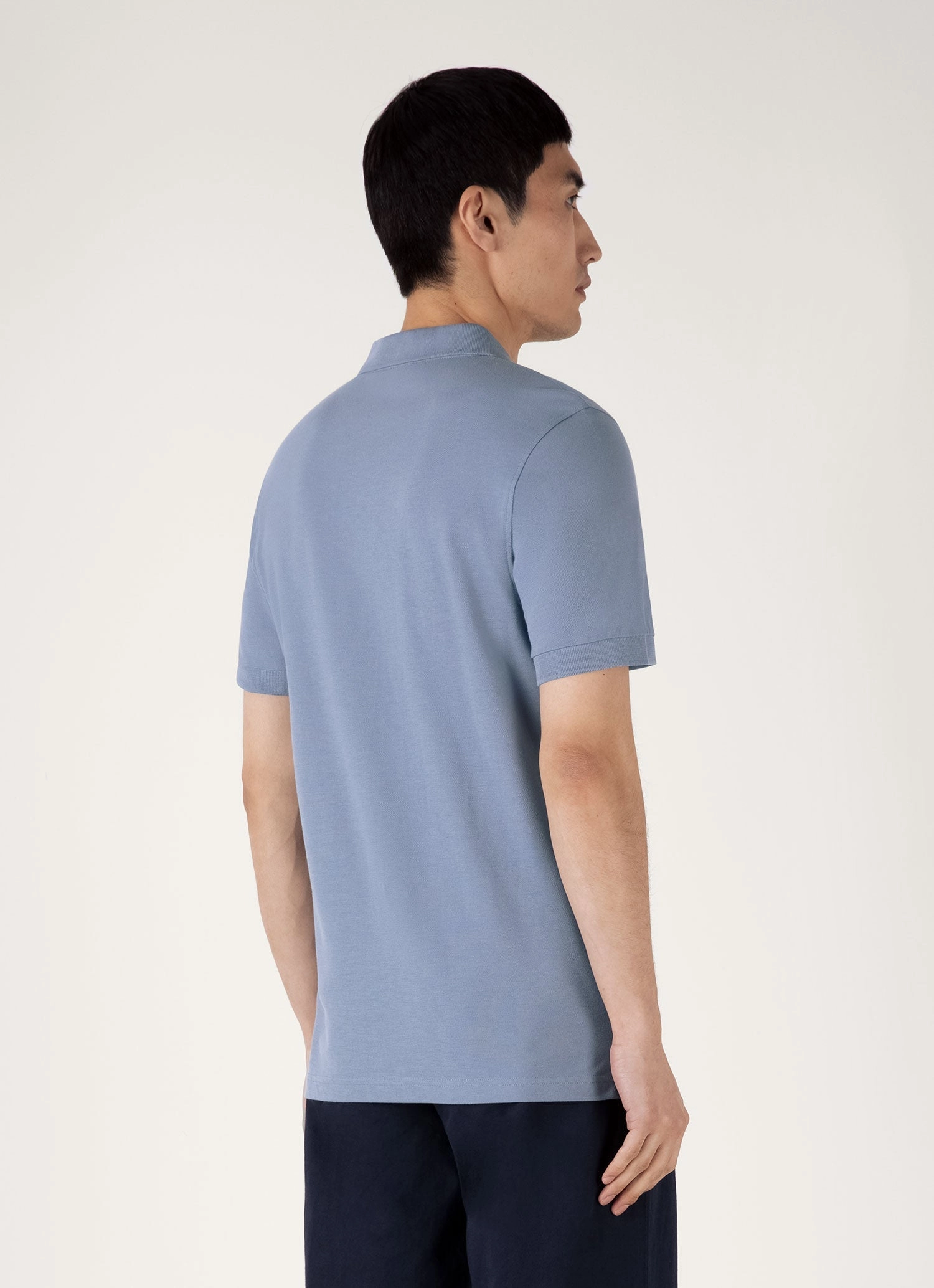 Stylish Profile Men's Piqu?? Polo Shirt in Vintage Blue