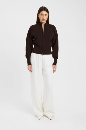 Asymmetrical Design figure-hiding Dalton Zip Cardigan