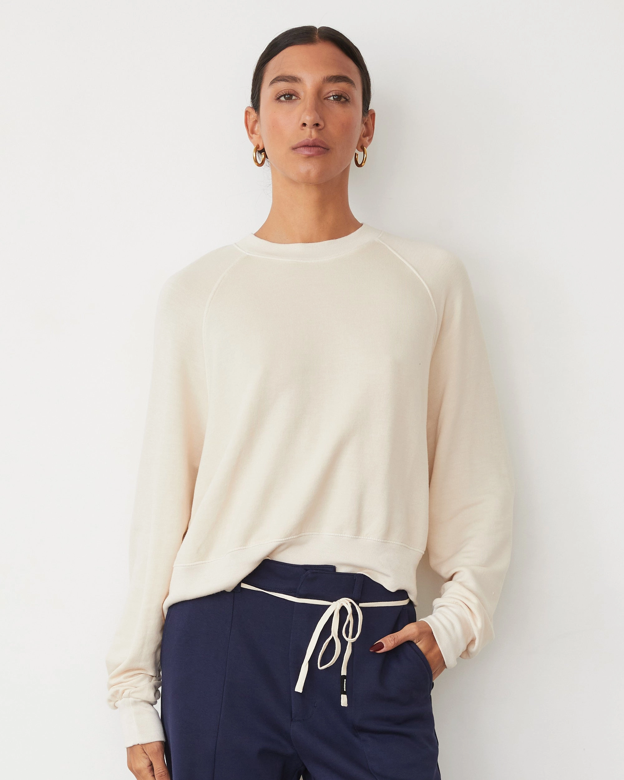 Stylish Touch Softfleece Crop Crew Sweatshirt