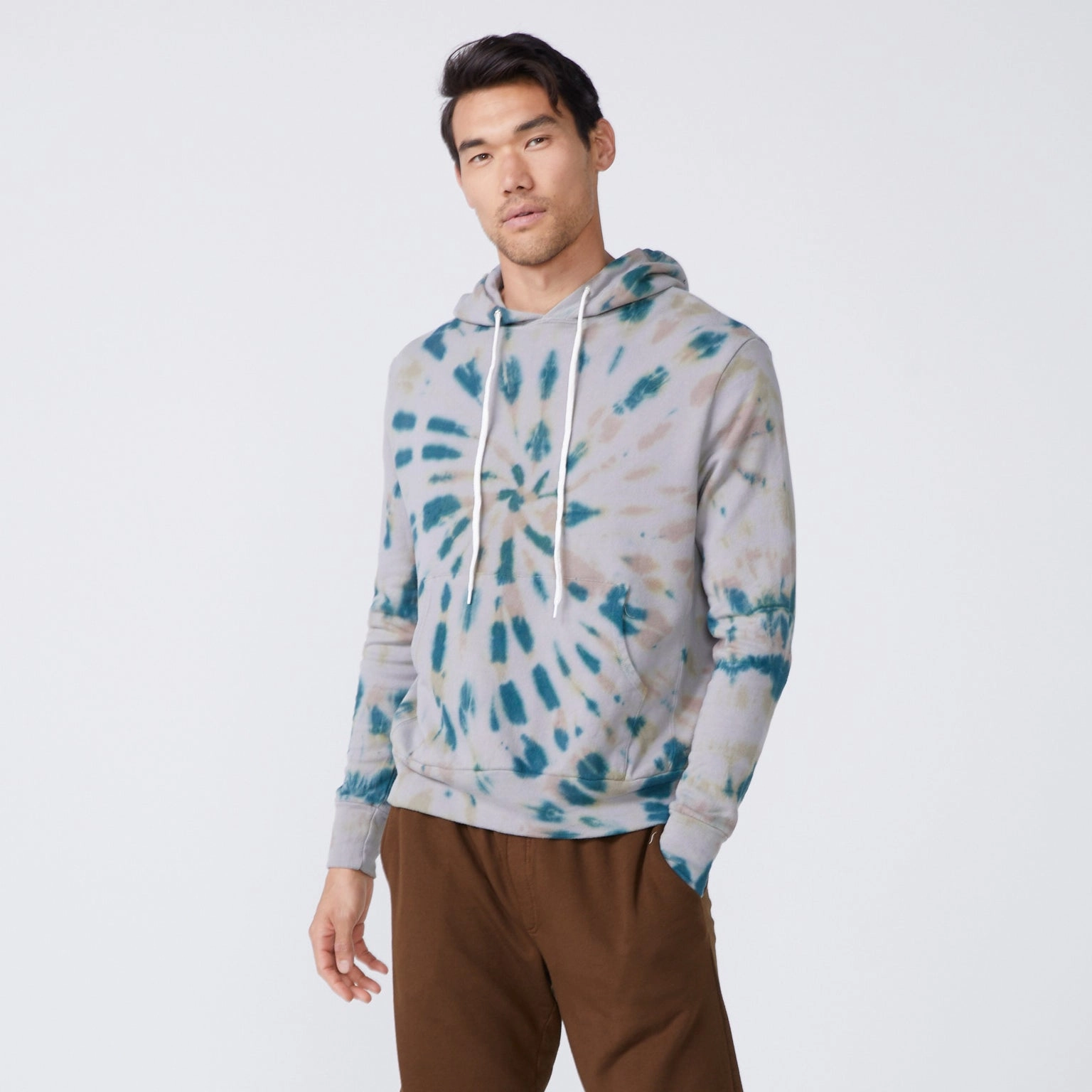 Kaleidoscope Tie Dye Slouchy Pullover Hoody Multipurpose Design Peak Lapel