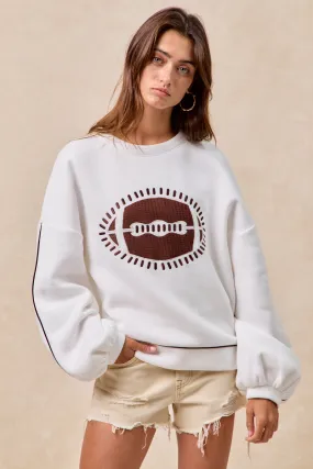 IT4475K-02 | GAMEDAY THEME FOOTBALL EMBROIDERED SWEATSHIRT Casual Staple