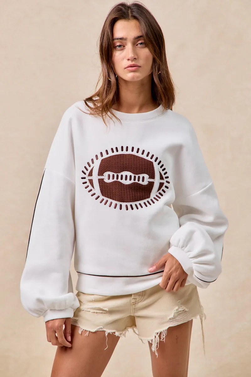 City Layer Style IT4475K-02 | GAMEDAY THEME FOOTBALL EMBROIDERED SWEATSHIRT