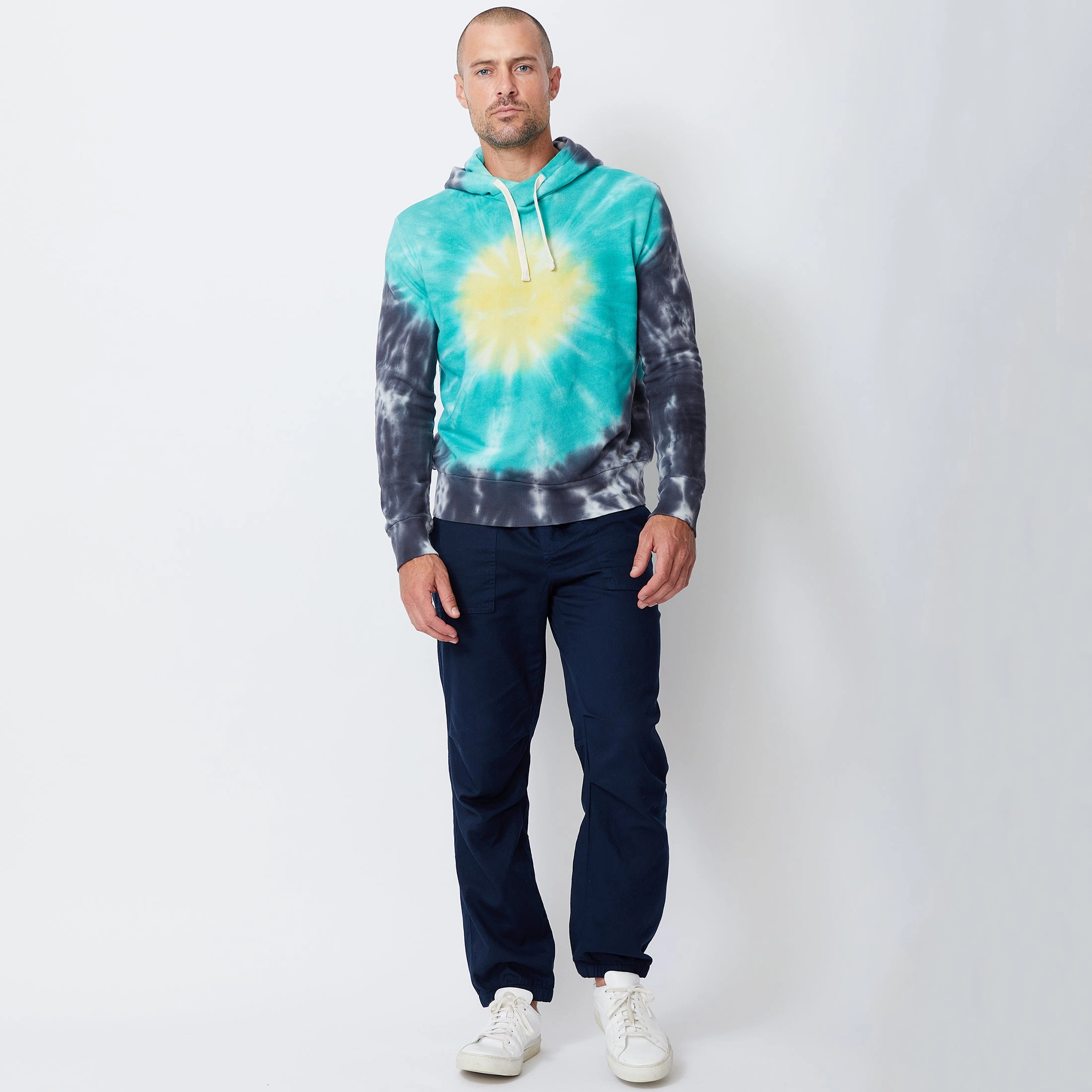 Sunburst Tie Dye Pullover Hoody Modern Style