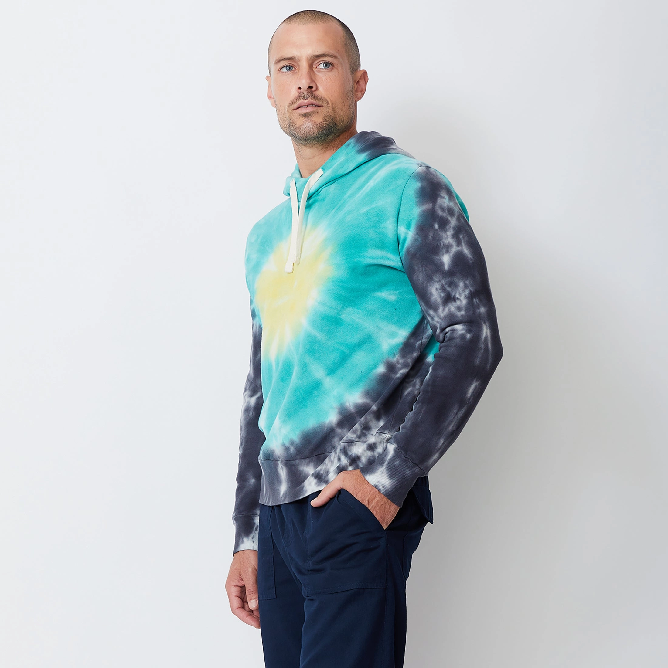 Sunburst Tie Dye Pullover Hoody Modern Style