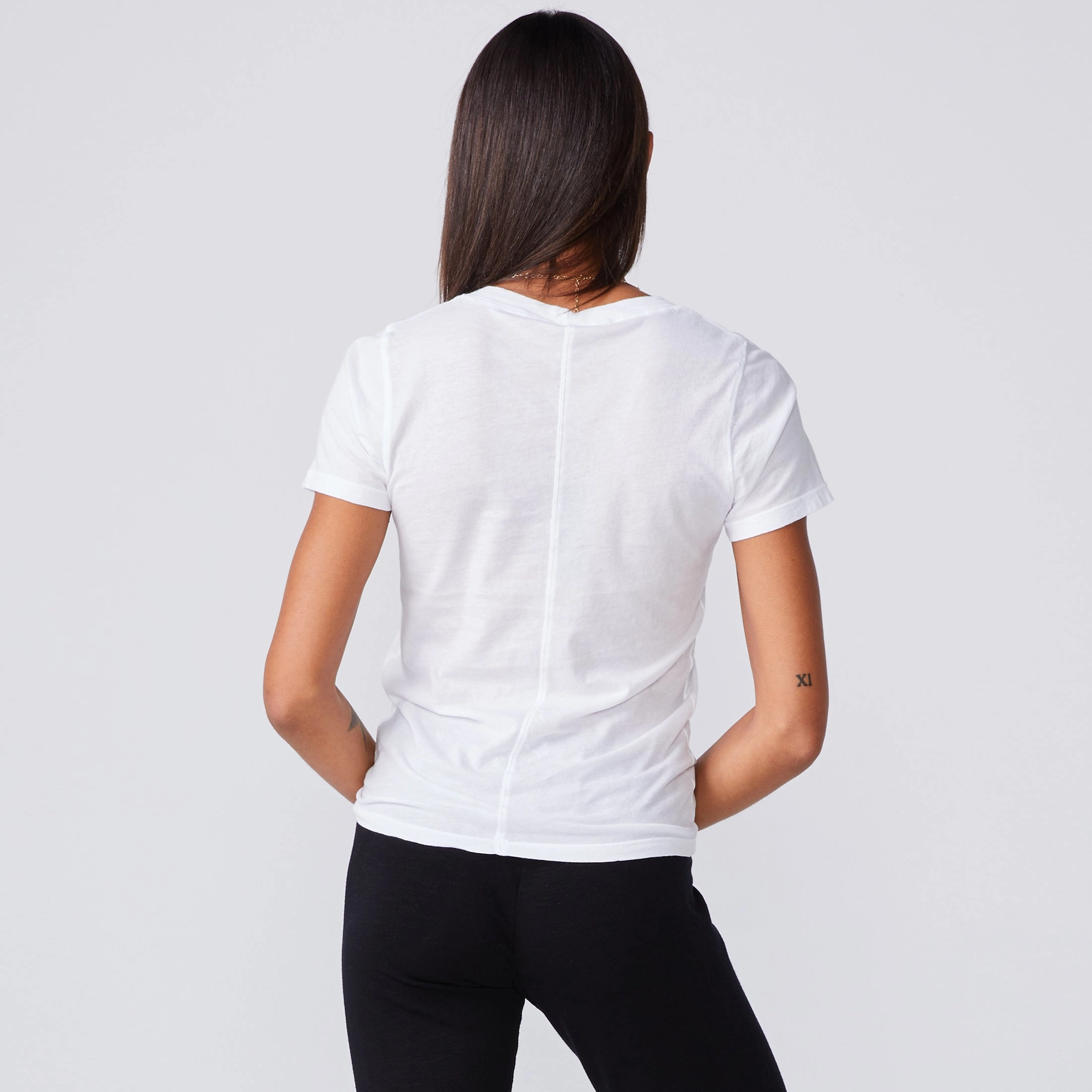 Super Fine Jersey Fitted Crew Neck Tee Stylish Detail