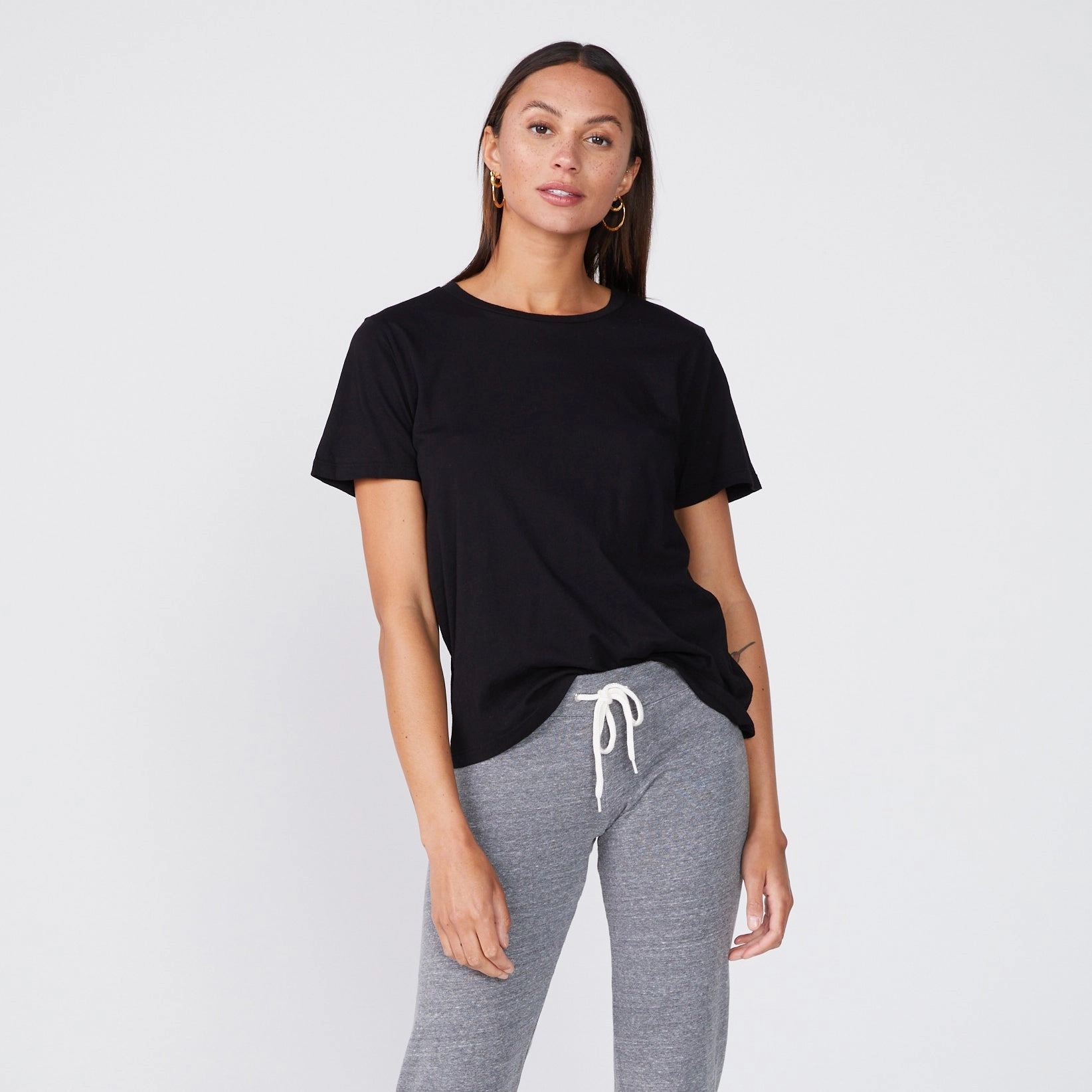 Soft Breathable Everyday Essential Super Fine Jersey Oversized Crew Neck Tee