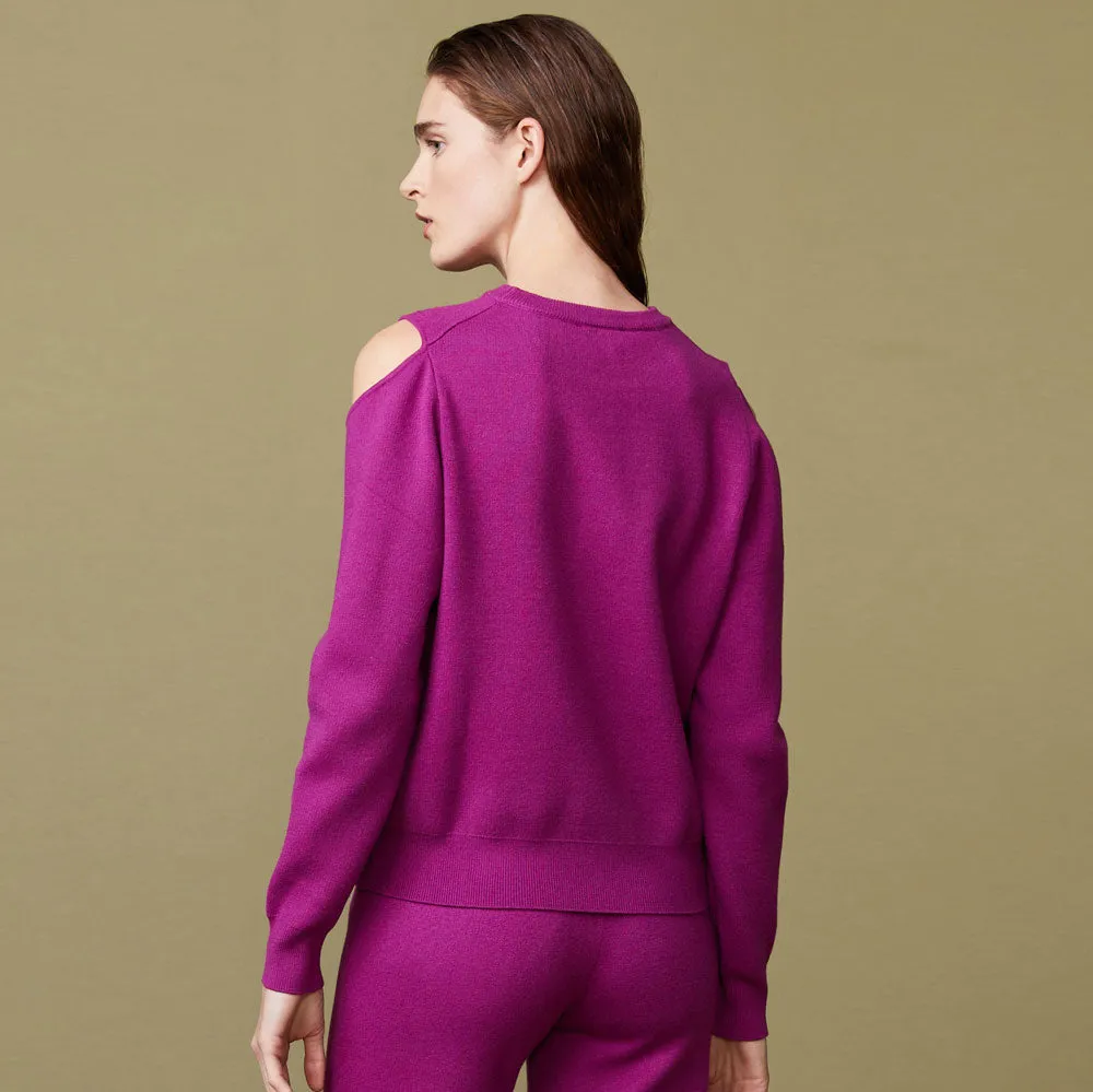 Supersoft Sweater Knit Cut Out Sweatshirt Versatile Cut