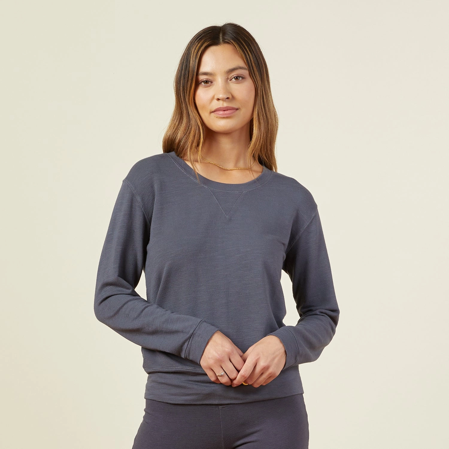 Supersoft Crew Neck Sweatshirt Flap Pockets