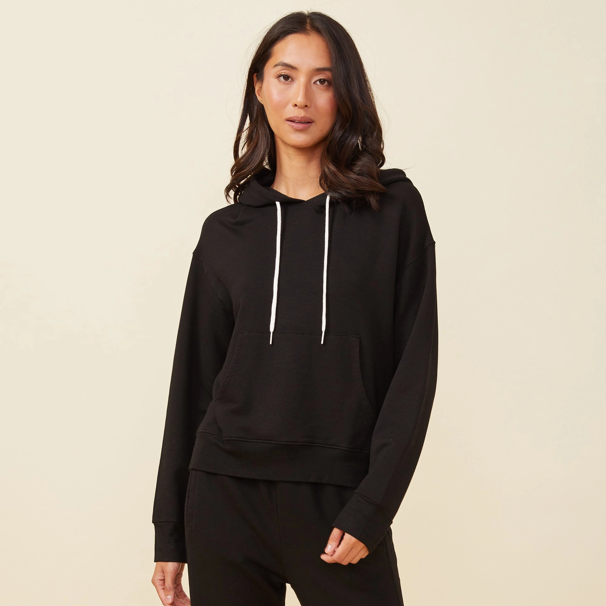 Supersoft Fleece Drawcord Hoody runway look