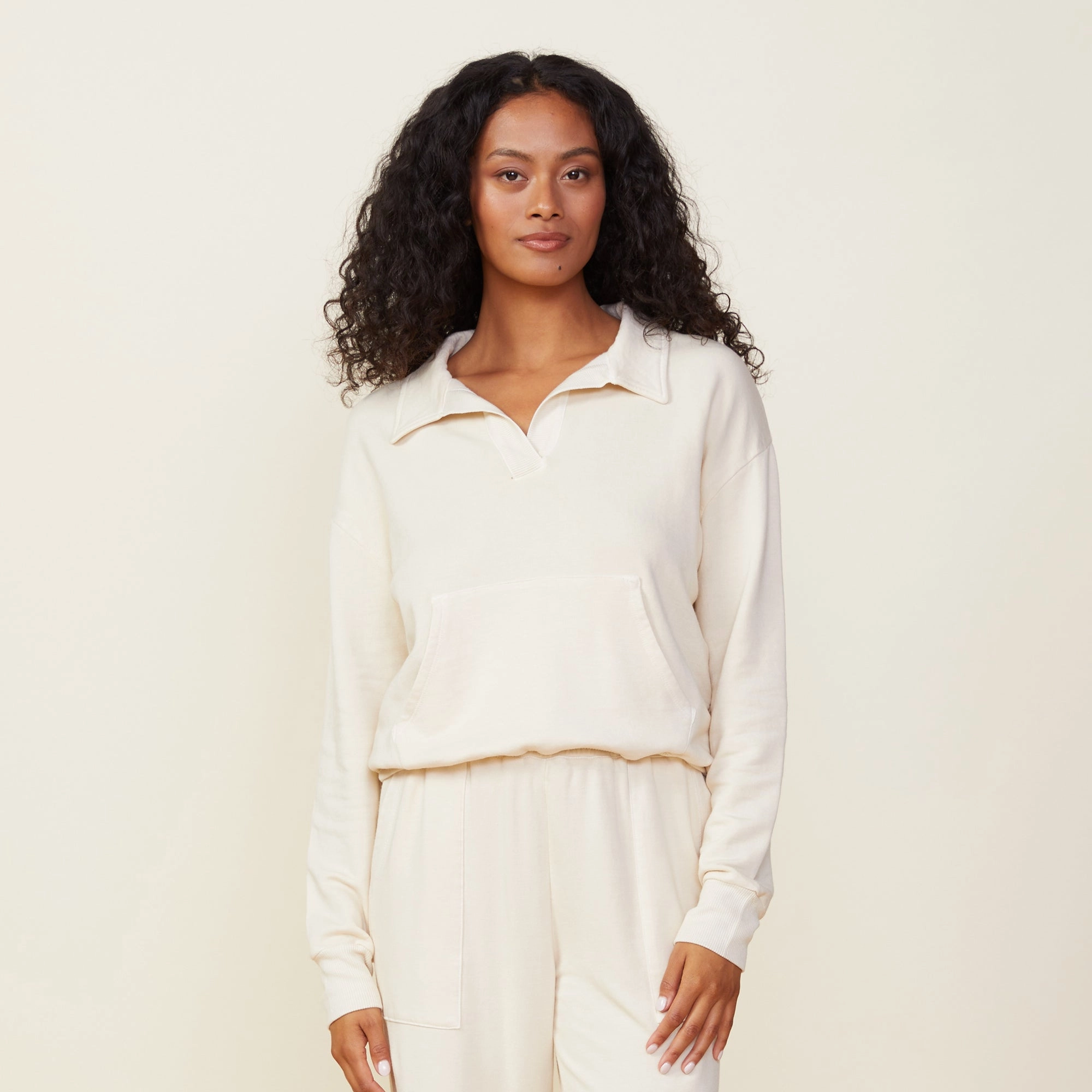 Supersoft Fleece Polo Sweatshirt Bright Hues