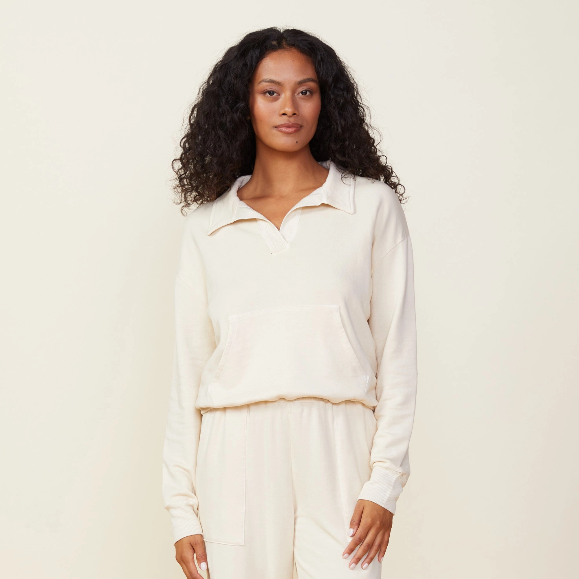 Supersoft Fleece Polo Sweatshirt Lightweight Style