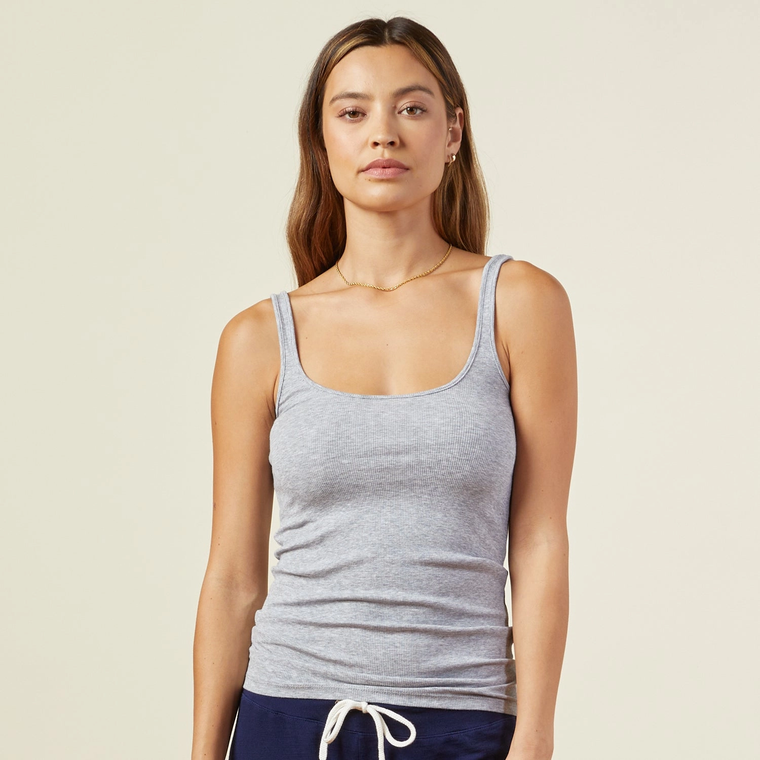 Supimafine Rib Scoop Neck Tank Clean Lines