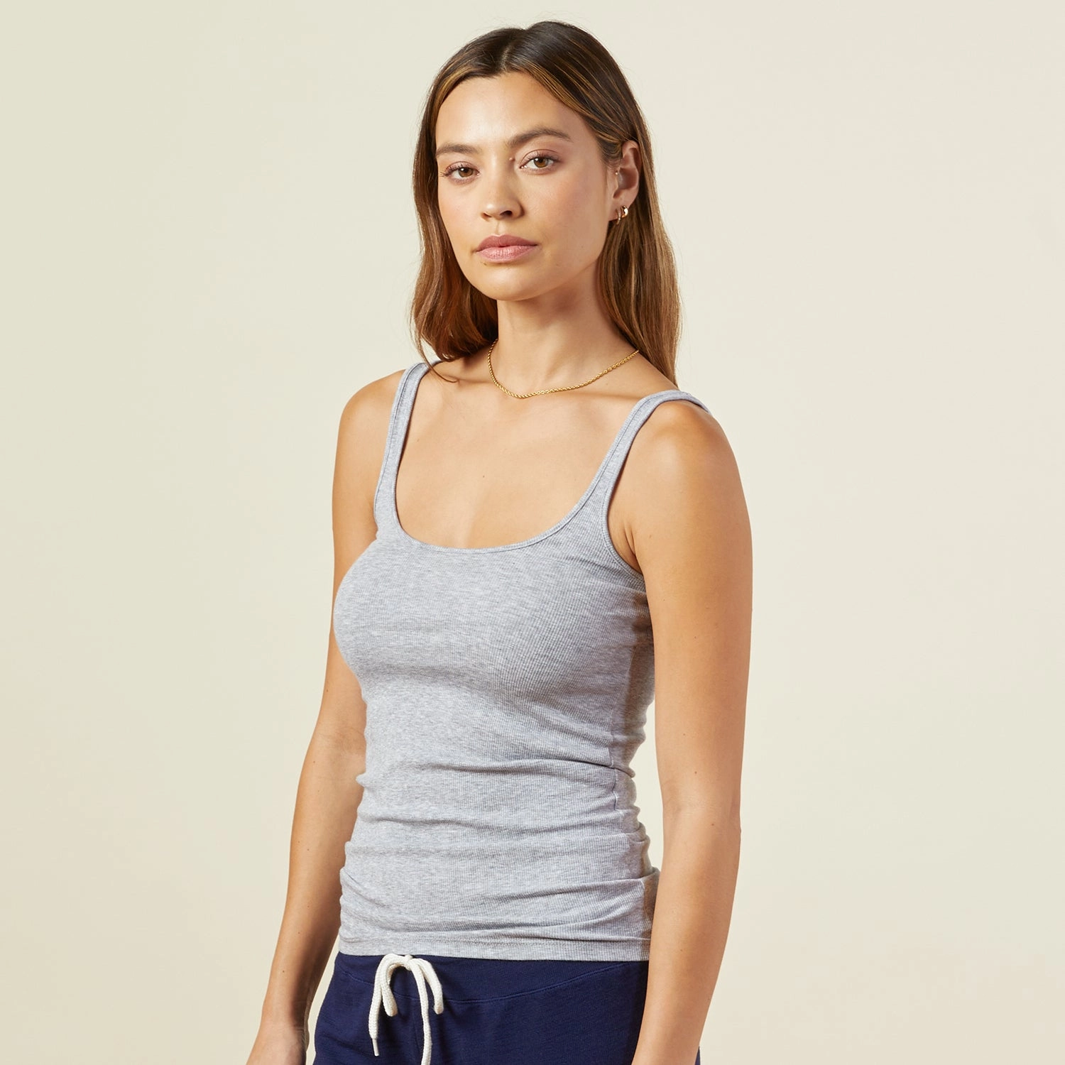 Supimafine Rib Scoop Neck Tank Clean Lines