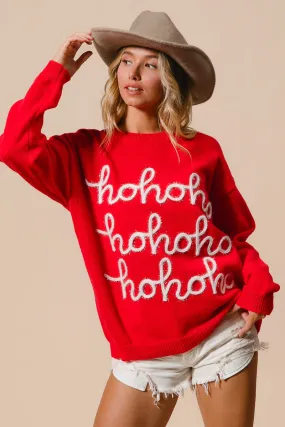 Simple Detail Soft Touch Fabric IP5685G-64 | SLIGHTLY TILTED TINSEL LETTERING CHRISTMAS SWEATER
