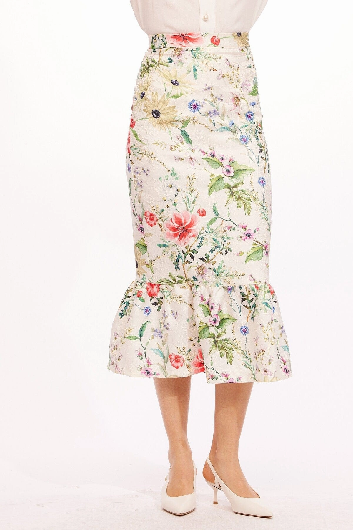 Svea Skirt - Pink Magnolia Asymmetric Hem