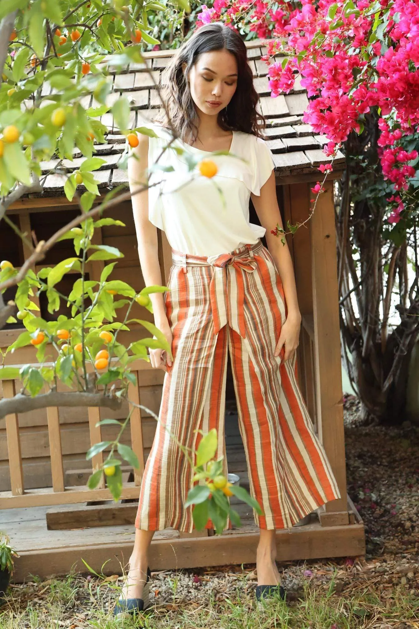 Tabias Pants - Creamsicle Stripe Orange Versatile Wear