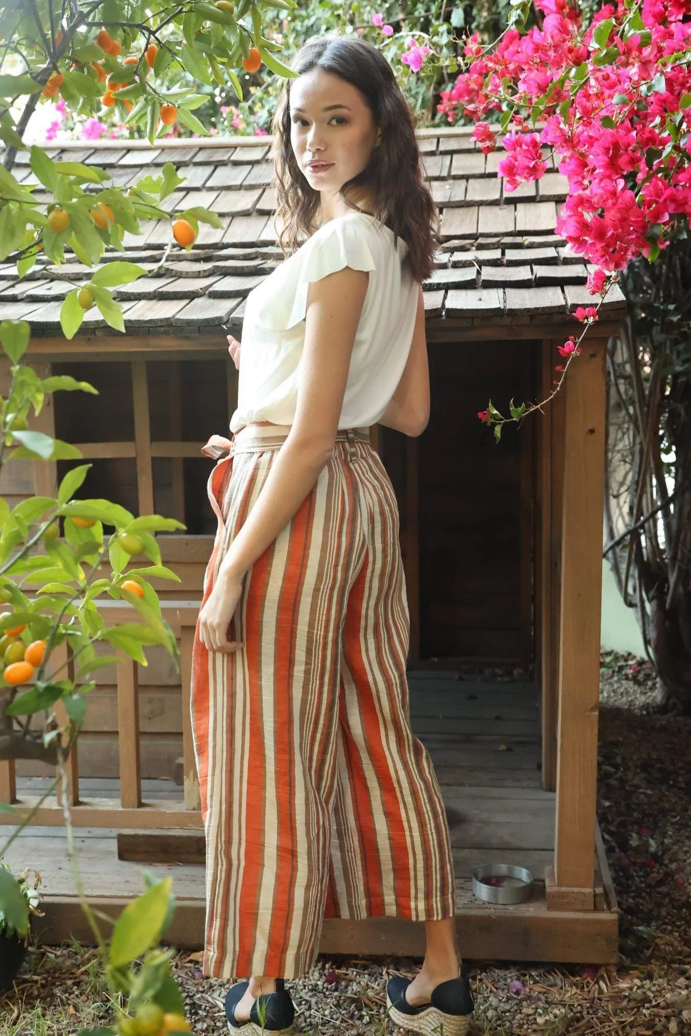 Tabias Pants - Creamsicle Stripe Orange Versatile Wear