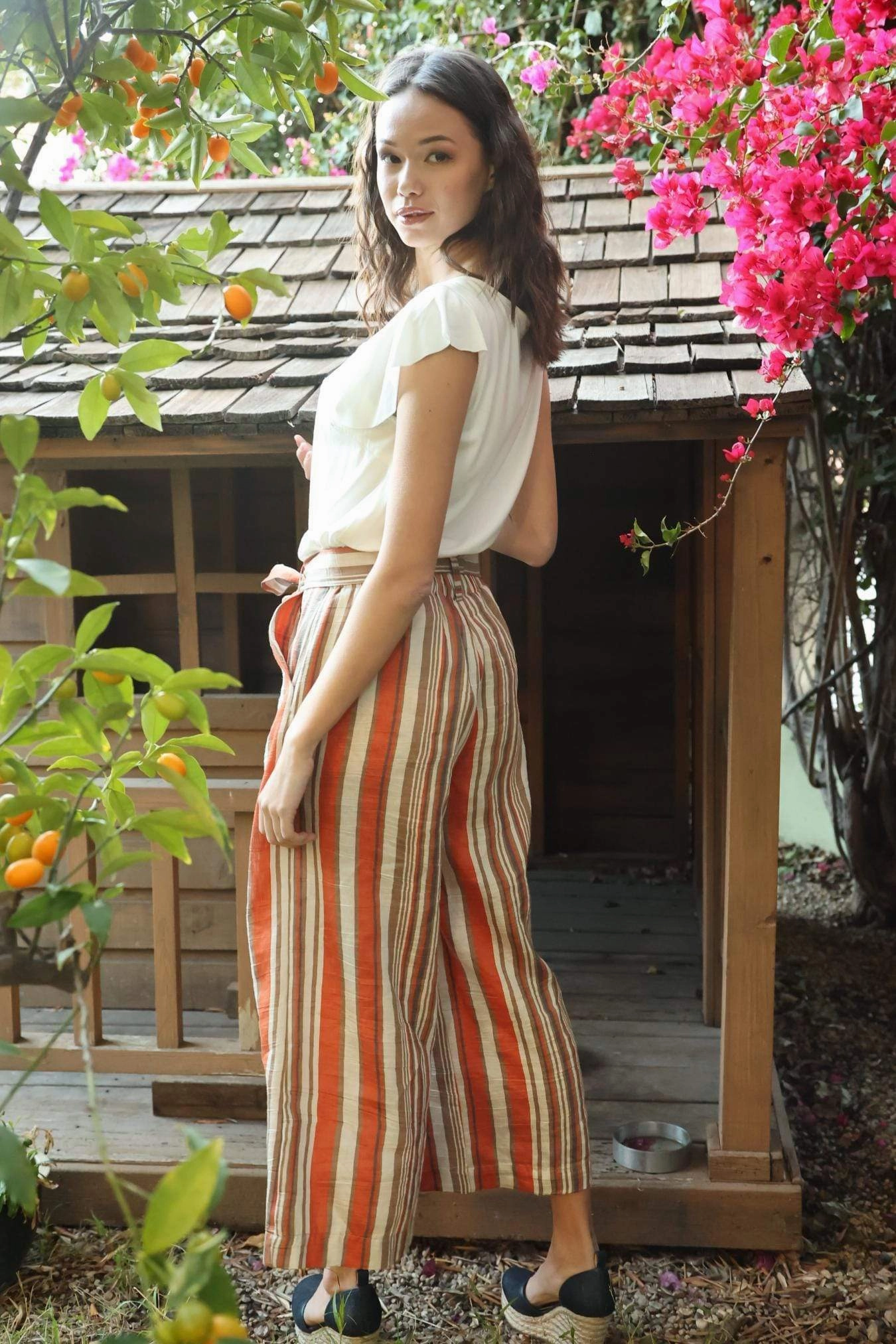 Tabias Pants - Creamsicle Stripe Orange Versatile Wear