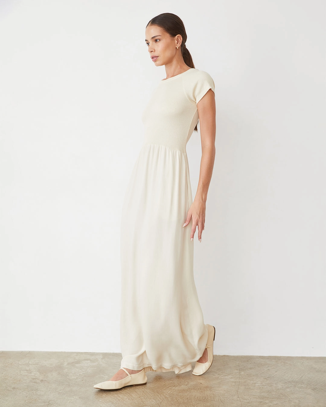 Tailored Quality Mix Media Maxi Dress