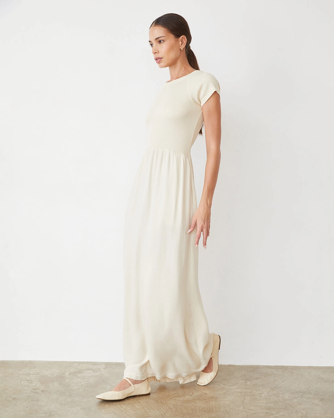 Tailored Quality Mix Media Maxi Dress