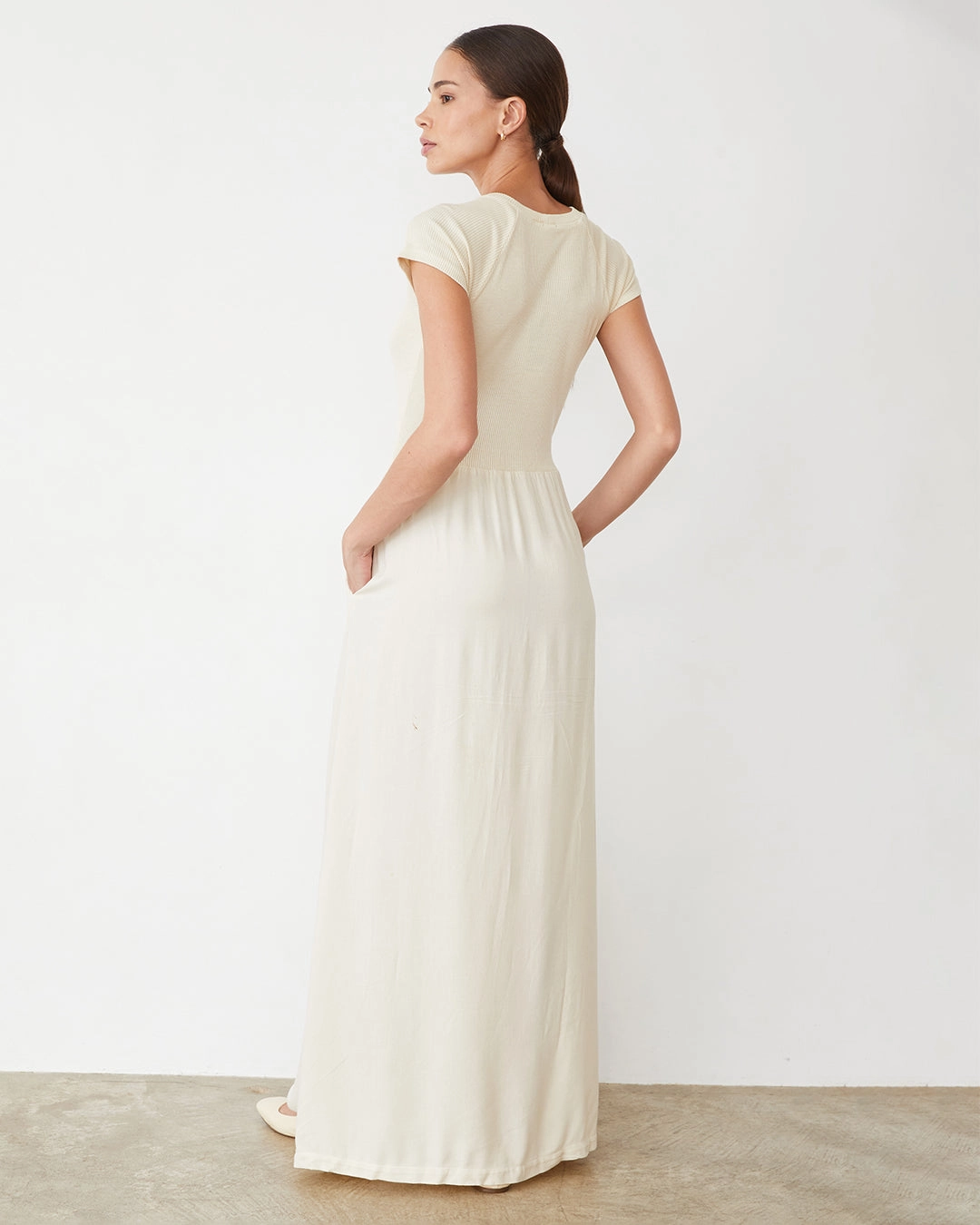 Tailored Quality Mix Media Maxi Dress