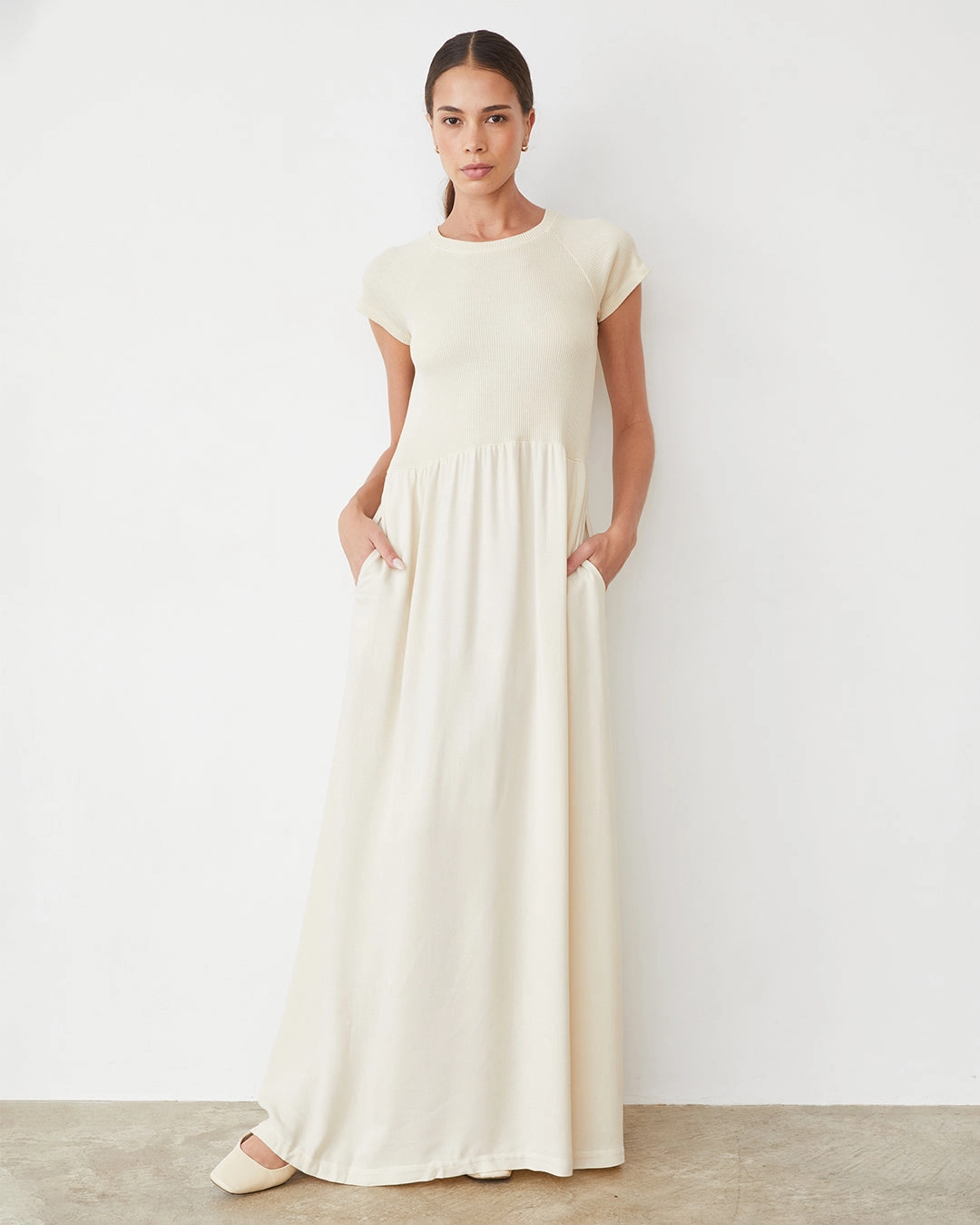 Mix Media Maxi Dress Evening Dinner