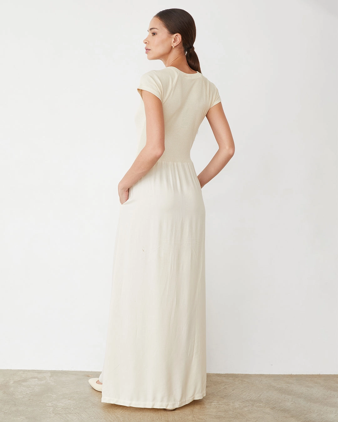 Tailored Quality Mix Media Maxi Dress
