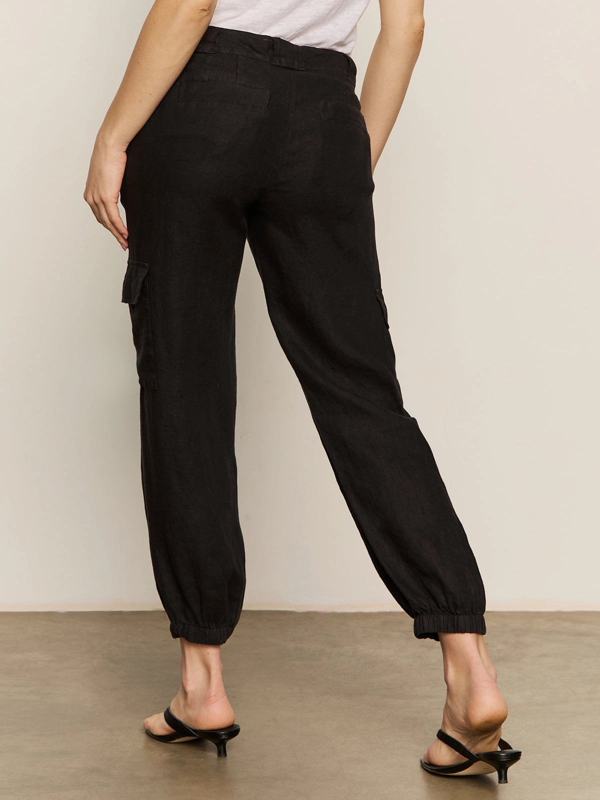 Take Over Linen Jogger Standard Rise Pant Black Effortless Style
