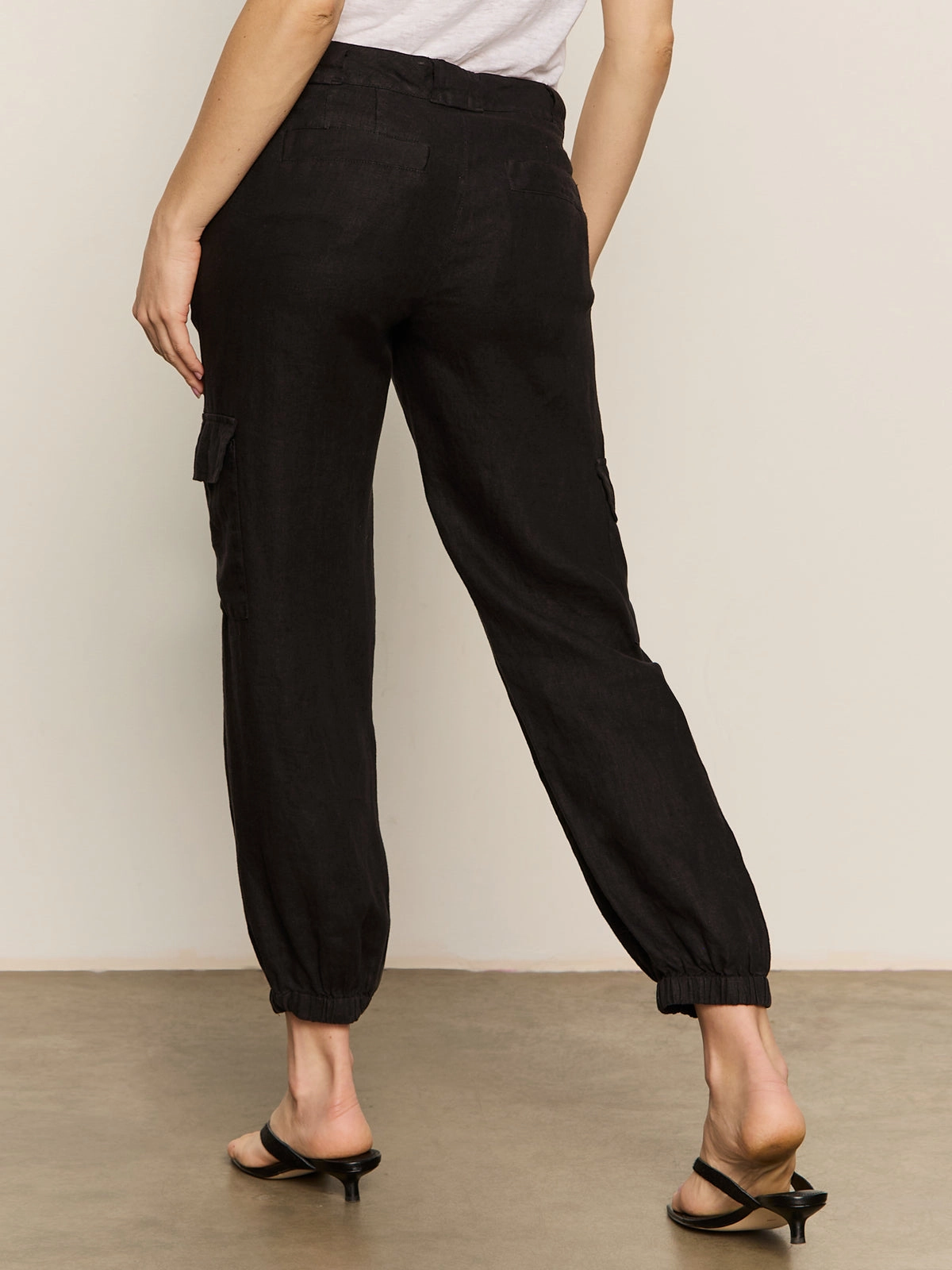 Take Over Linen Jogger Standard Rise Pant Black Effortless Style