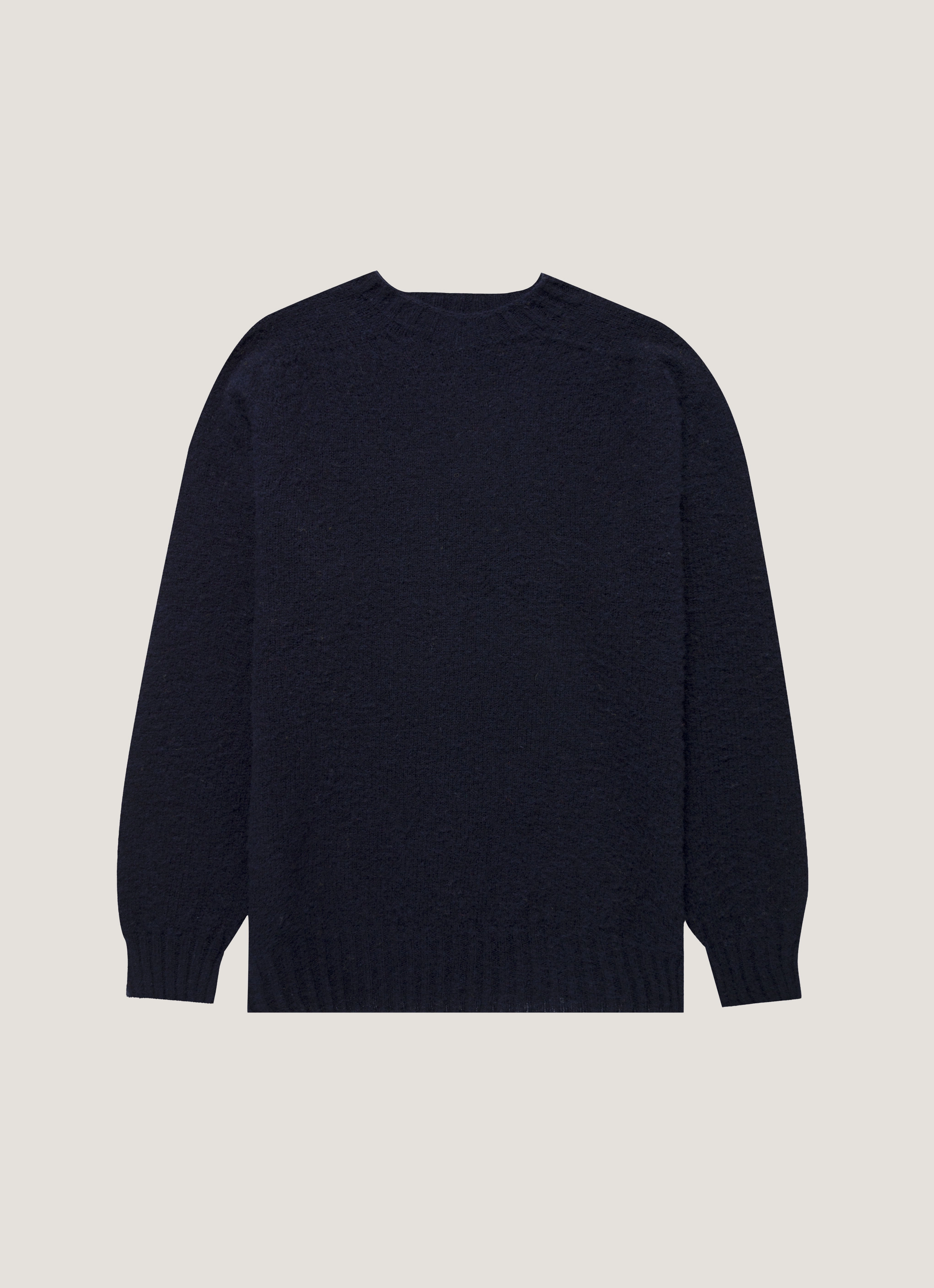 Soft fabric pullover Men's Shetland Crew Neck Jumper in Navy