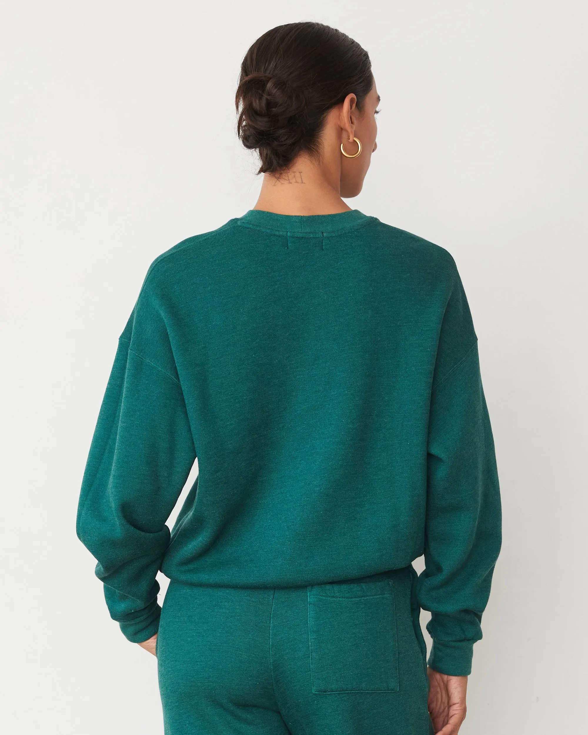 Teddy Fleece Crew Neck Sweatshirt Elegant Shape