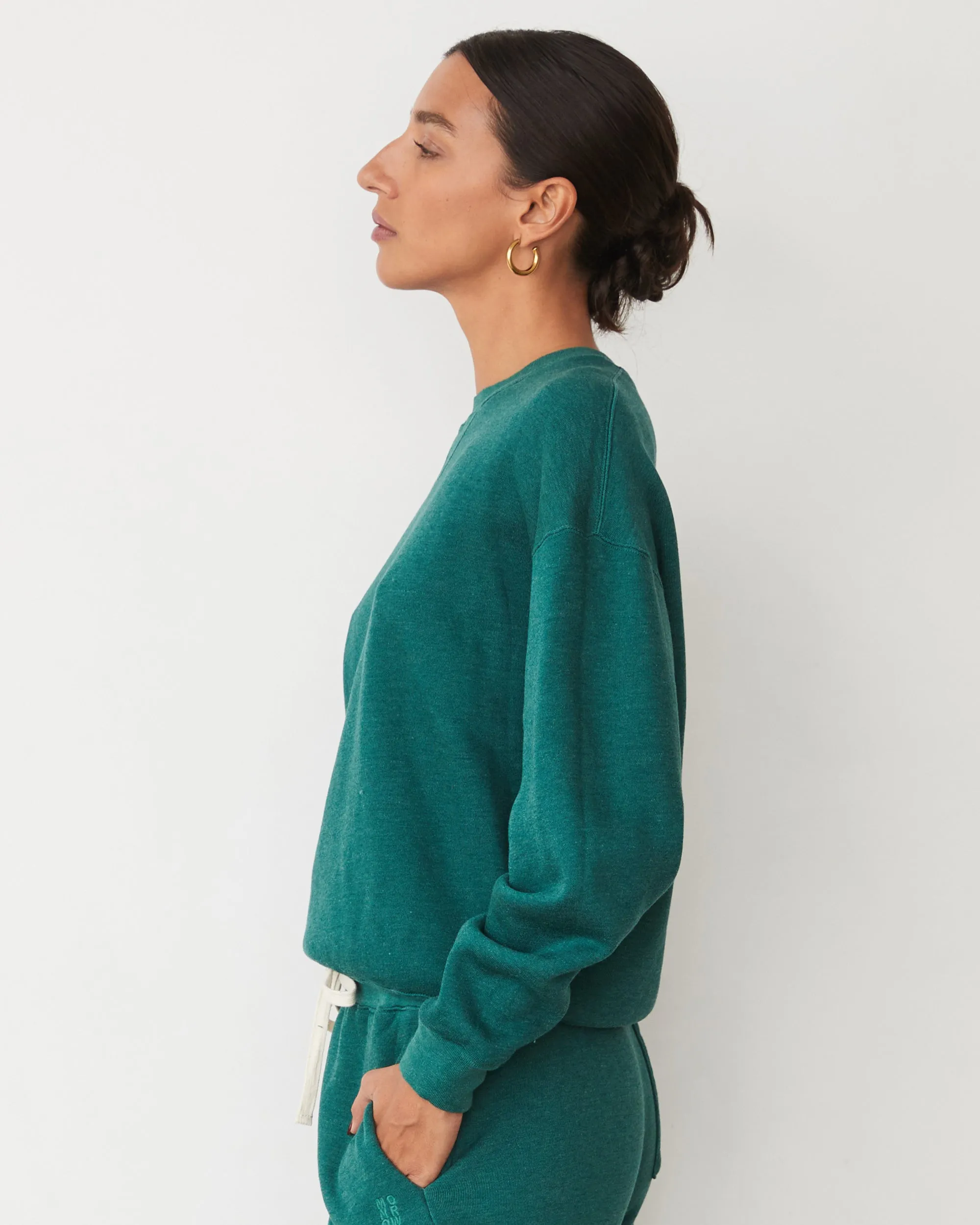 Teddy Fleece Crew Neck Sweatshirt Elegant Shape