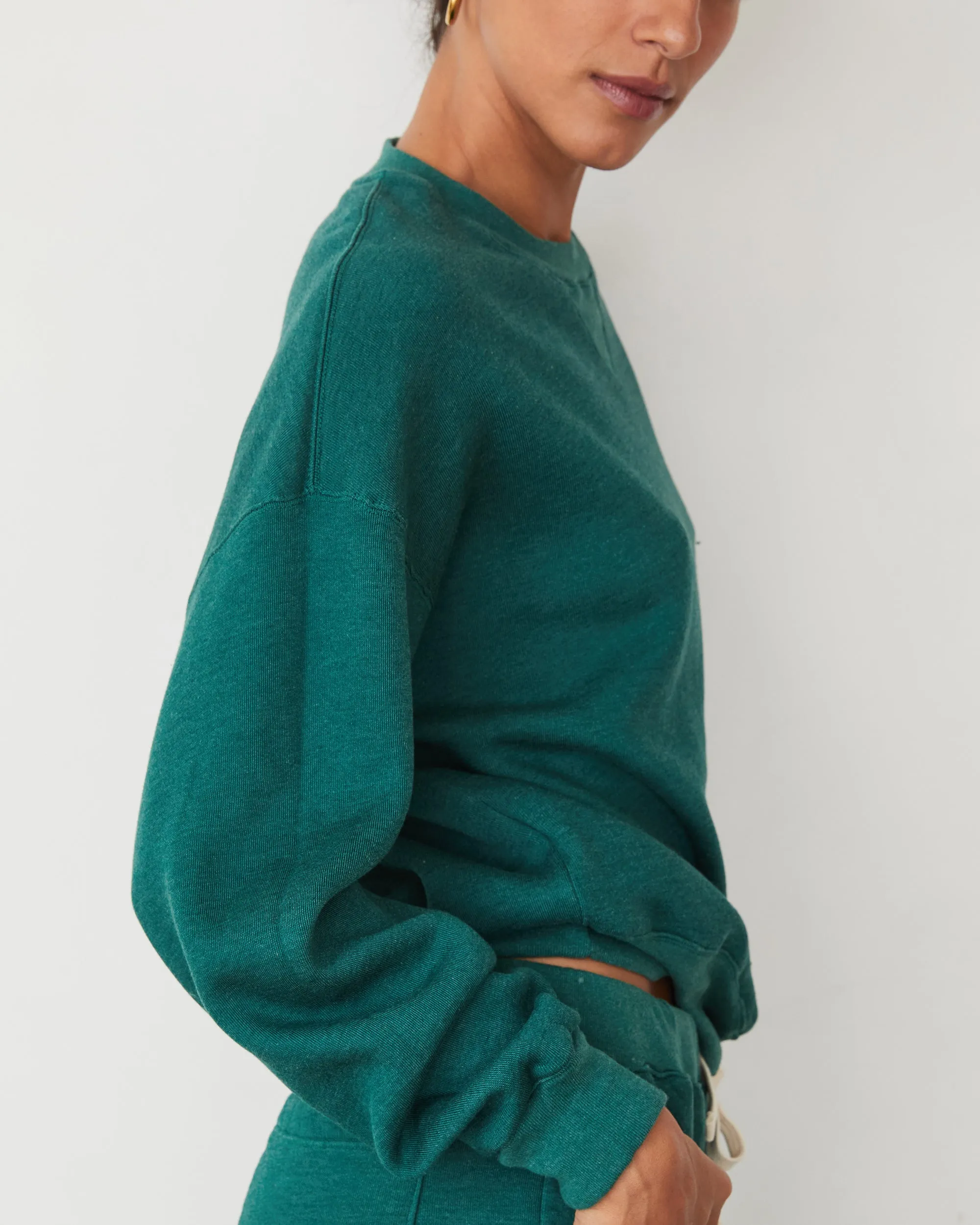 Teddy Fleece Crew Neck Sweatshirt Elegant Shape