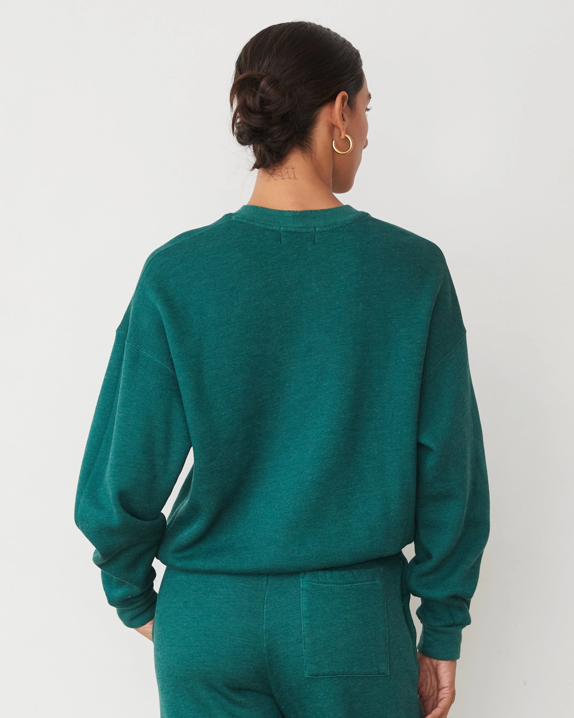 Teddy Fleece Crew Neck Sweatshirt Durable Style