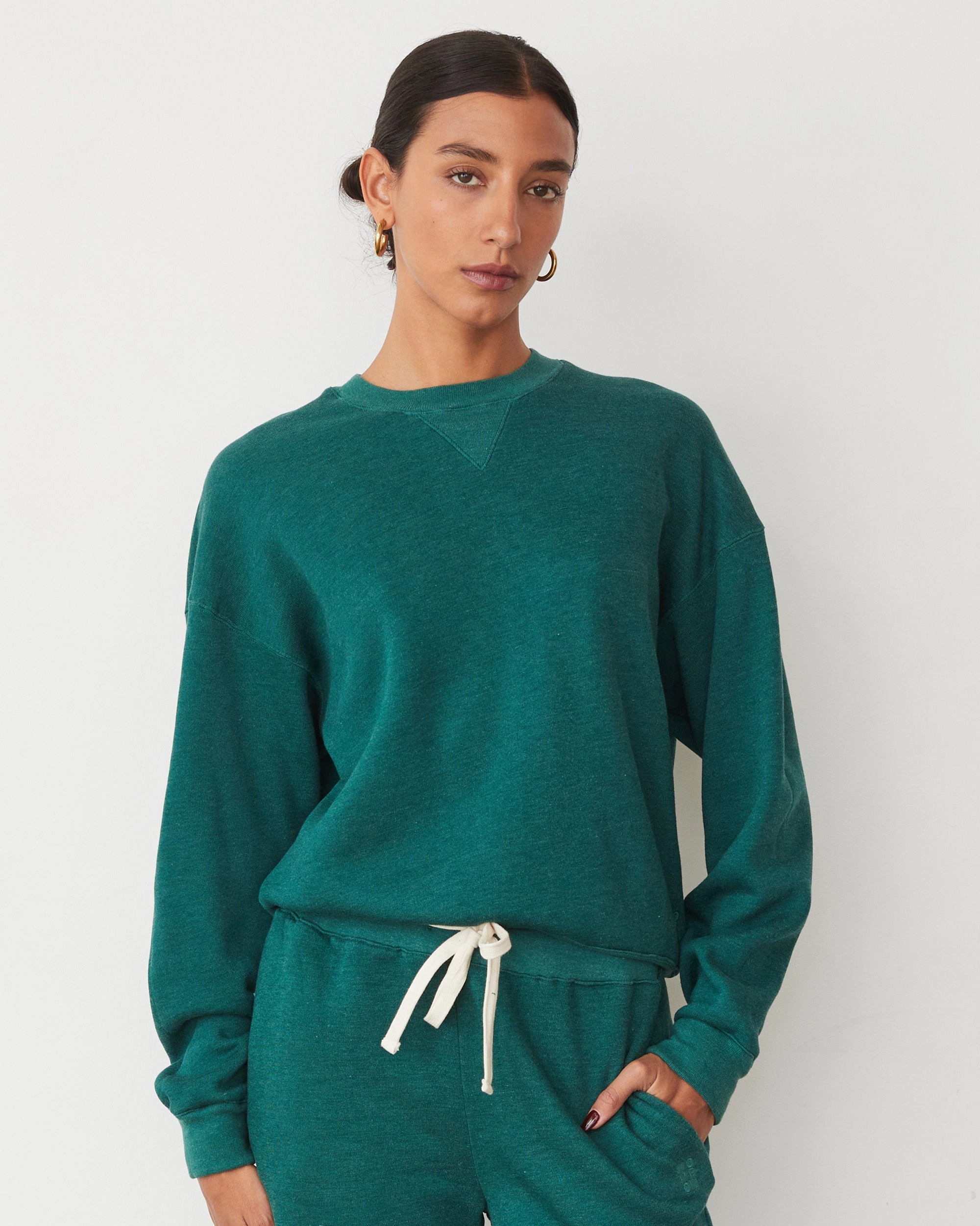 Teddy Fleece Crew Neck Sweatshirt Durable Style