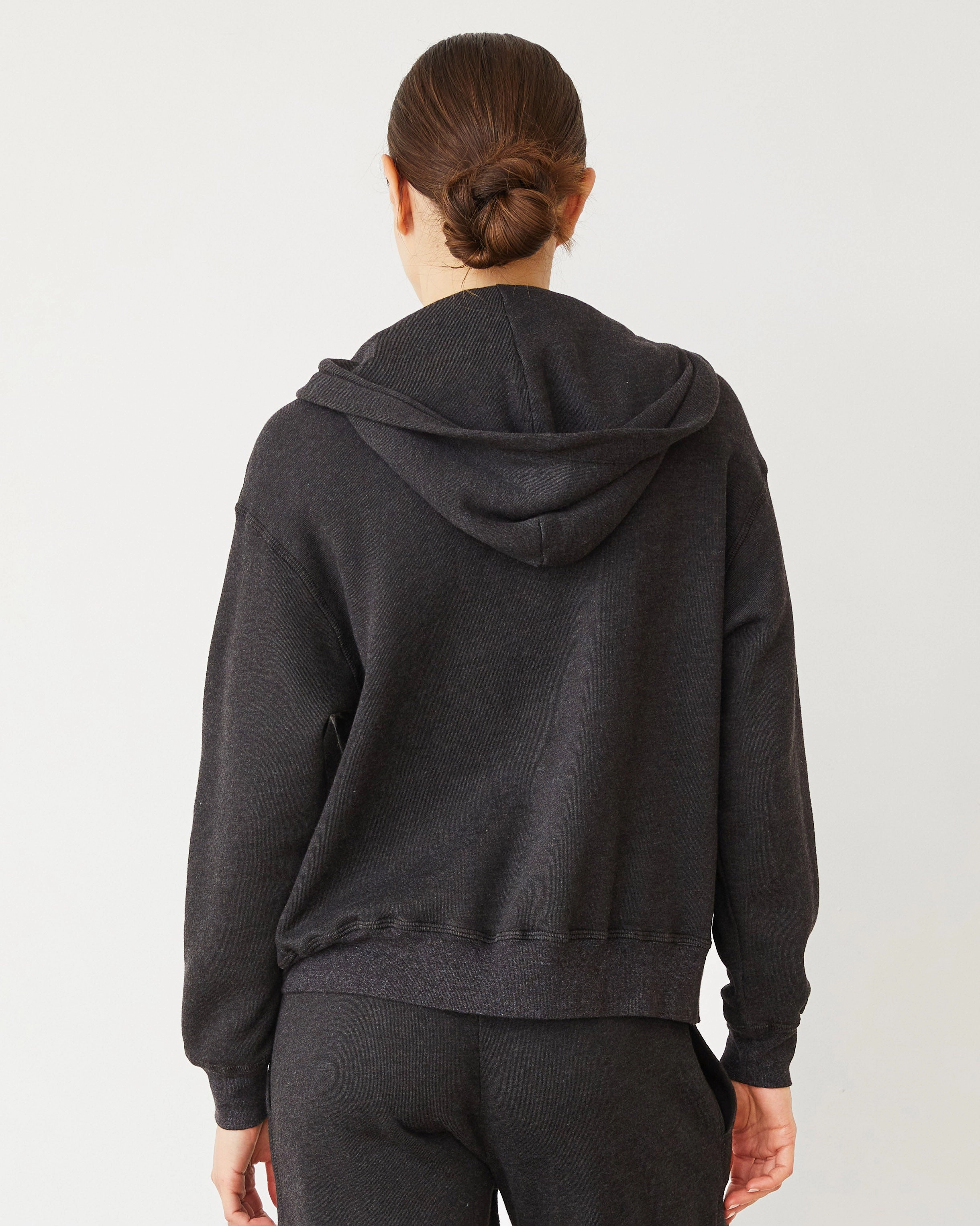 Teddy Fleece Relaxed Zip Up Hoody Functional Design