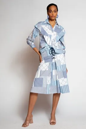 Weekend Favorite Sleek Styling Telma Skirt - Regatta Stripe