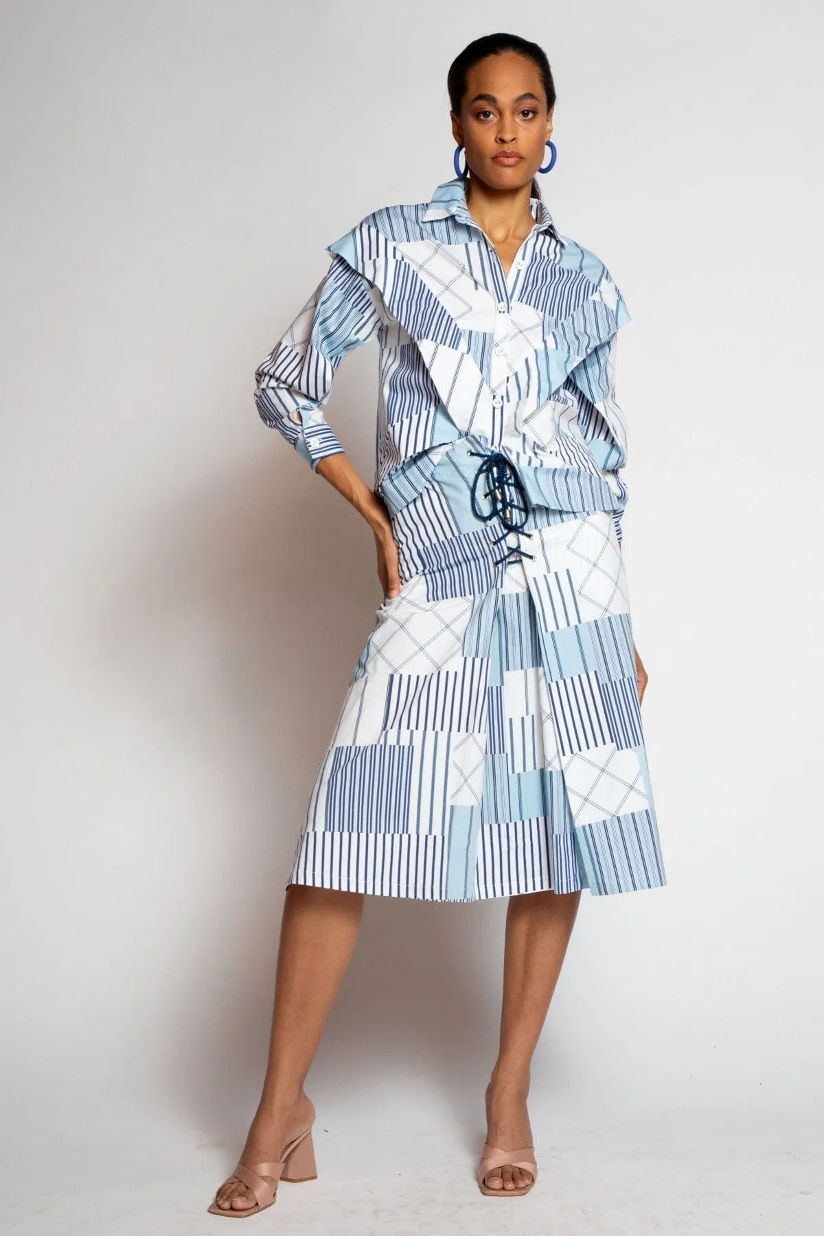 Telma Skirt - Regatta Stripe Fresh Detail