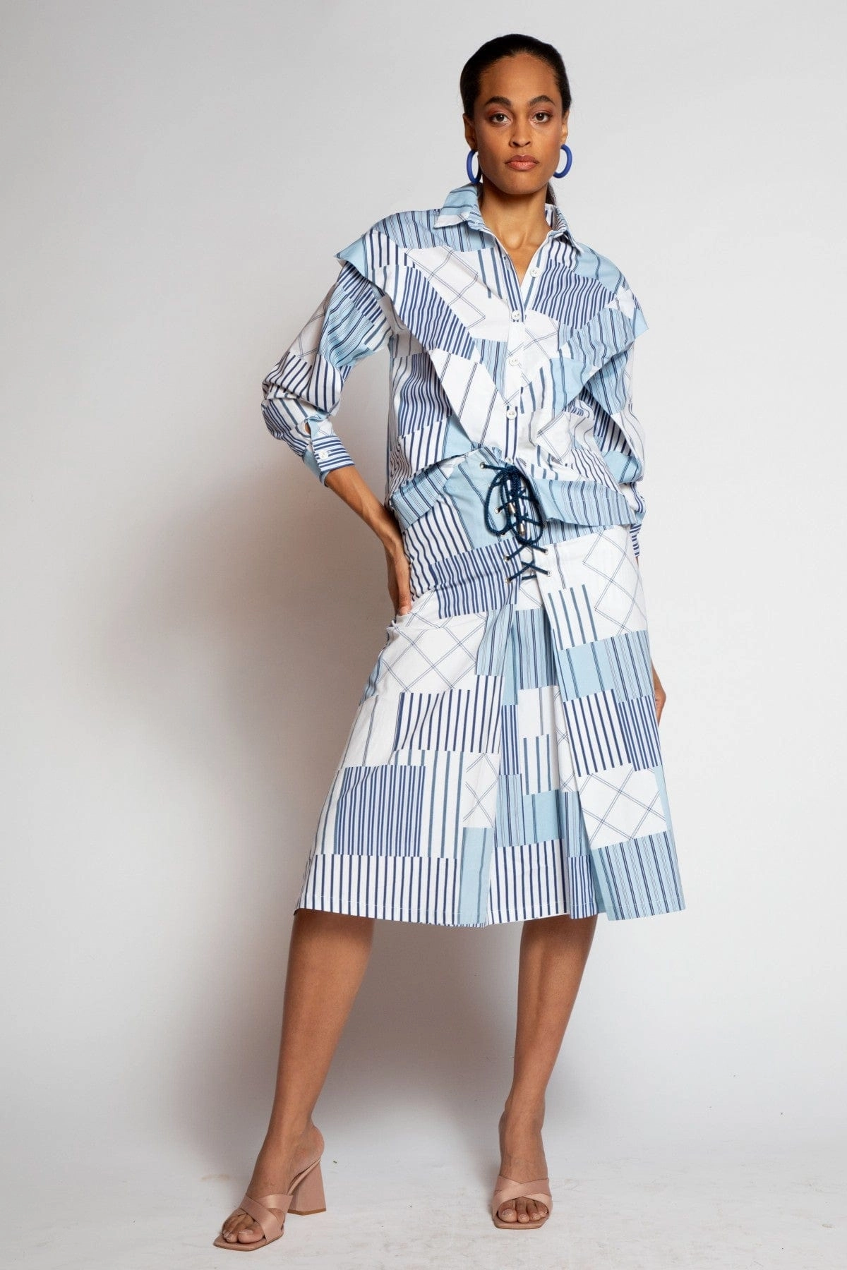 Weekend Favorite Sleek Styling Telma Skirt - Regatta Stripe