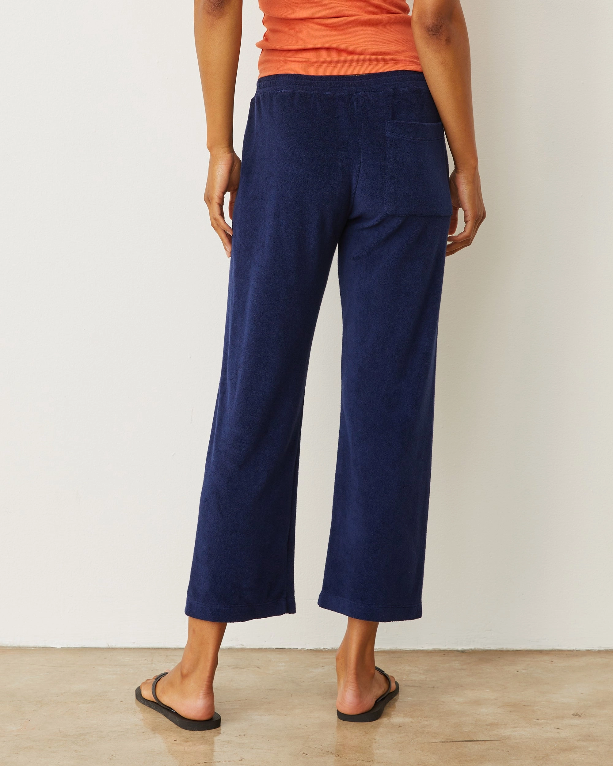Terry Cloth Crop Pant Comfortable Waist