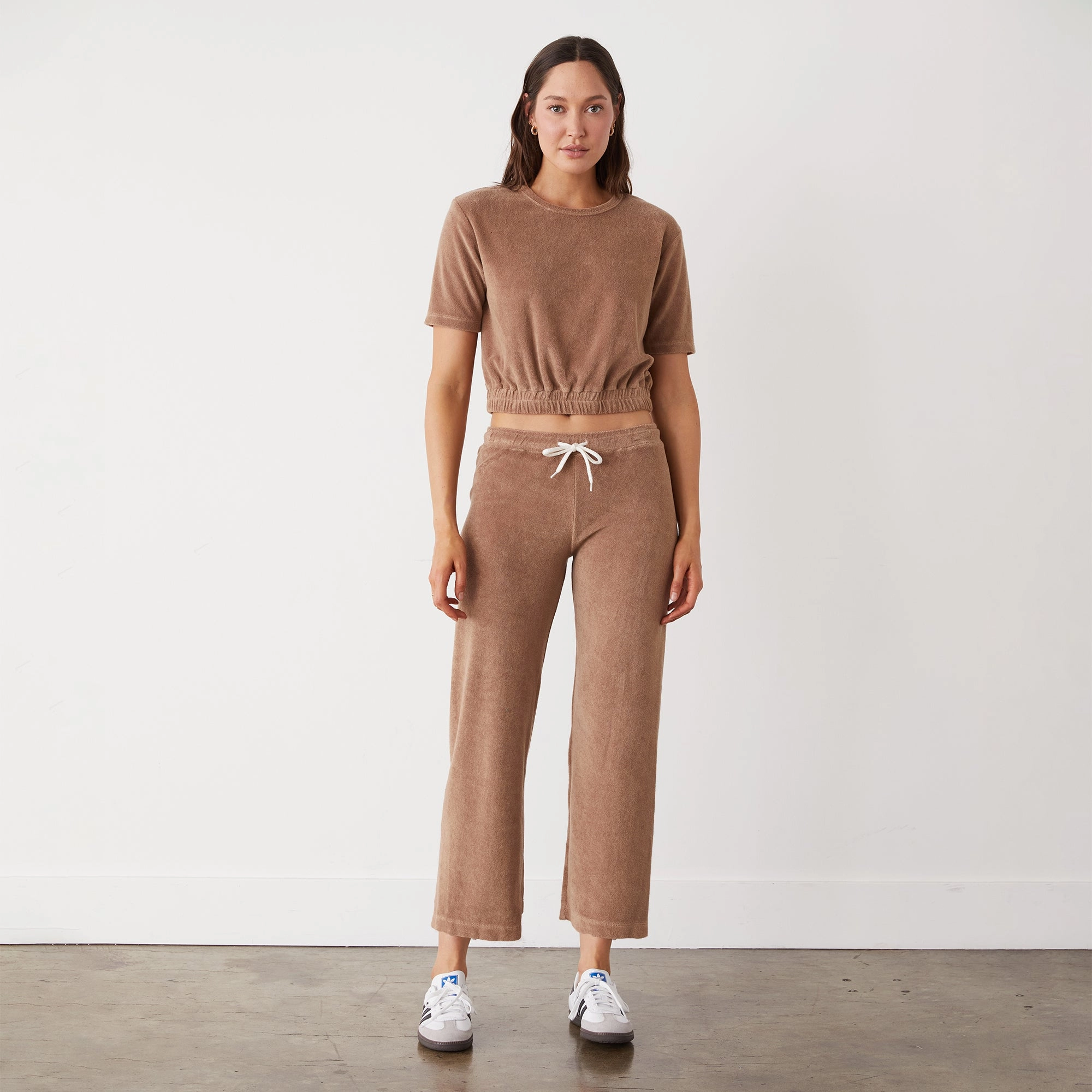Terry Cloth Crop Pant Elegant Styles