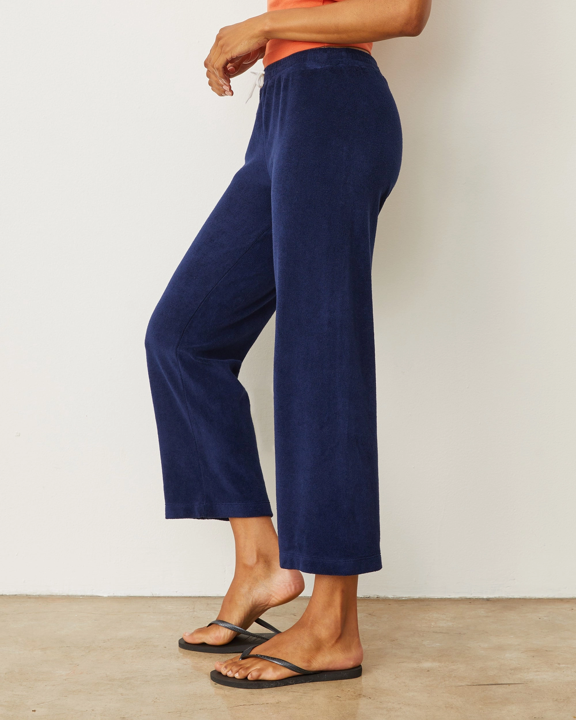 Terry Cloth Crop Pant Elegant Styles