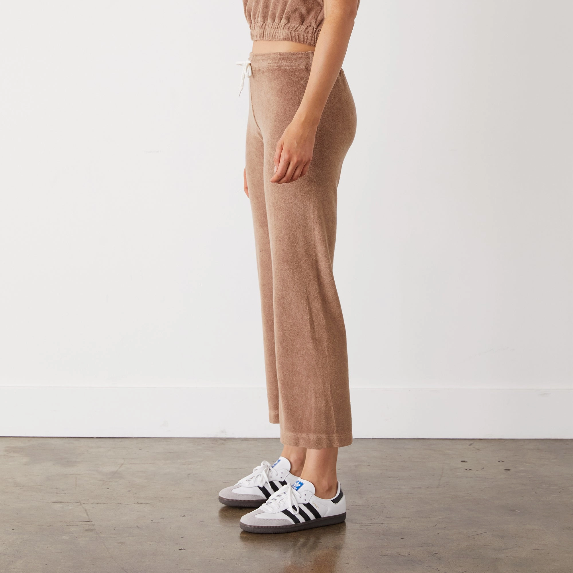 Terry Cloth Crop Pant Elegant Styles